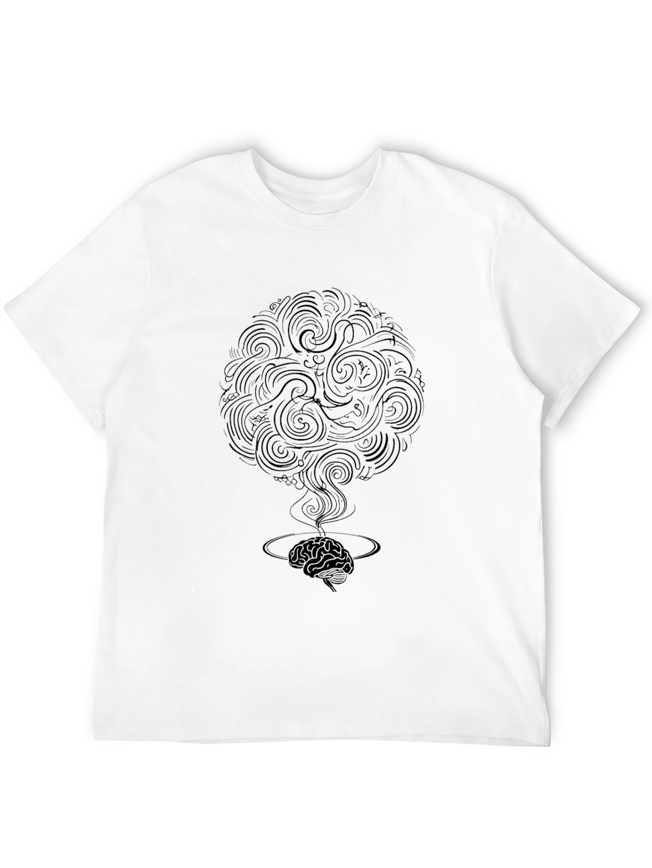 Black Abstract Brain Power T-Shirt view 12