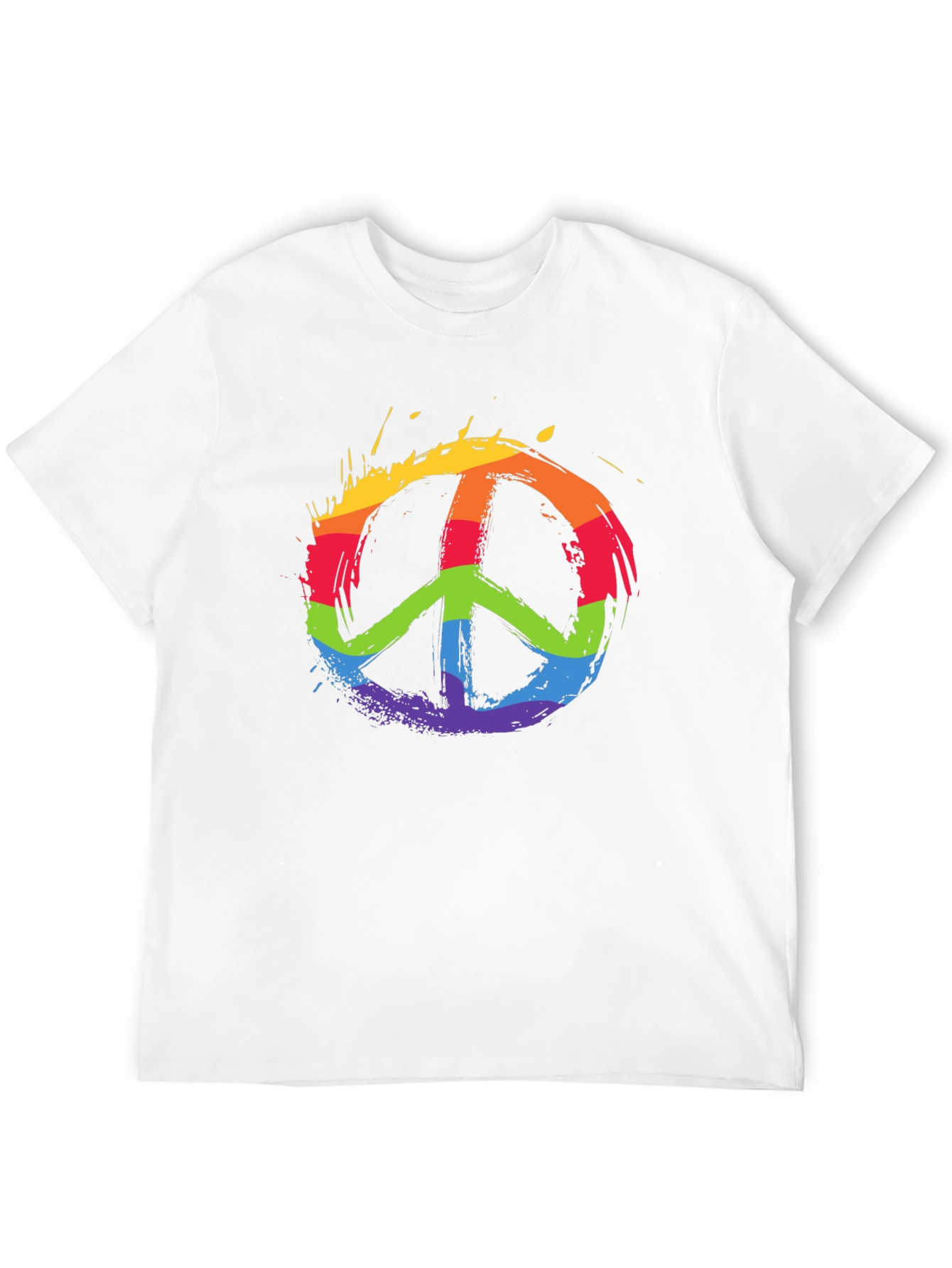 Black Rainbow Peace Sign Black T-Shirt view 12