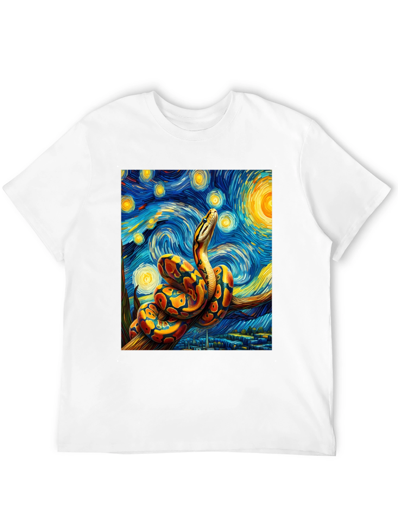Black Starry Night Snake T-Shirt view 12