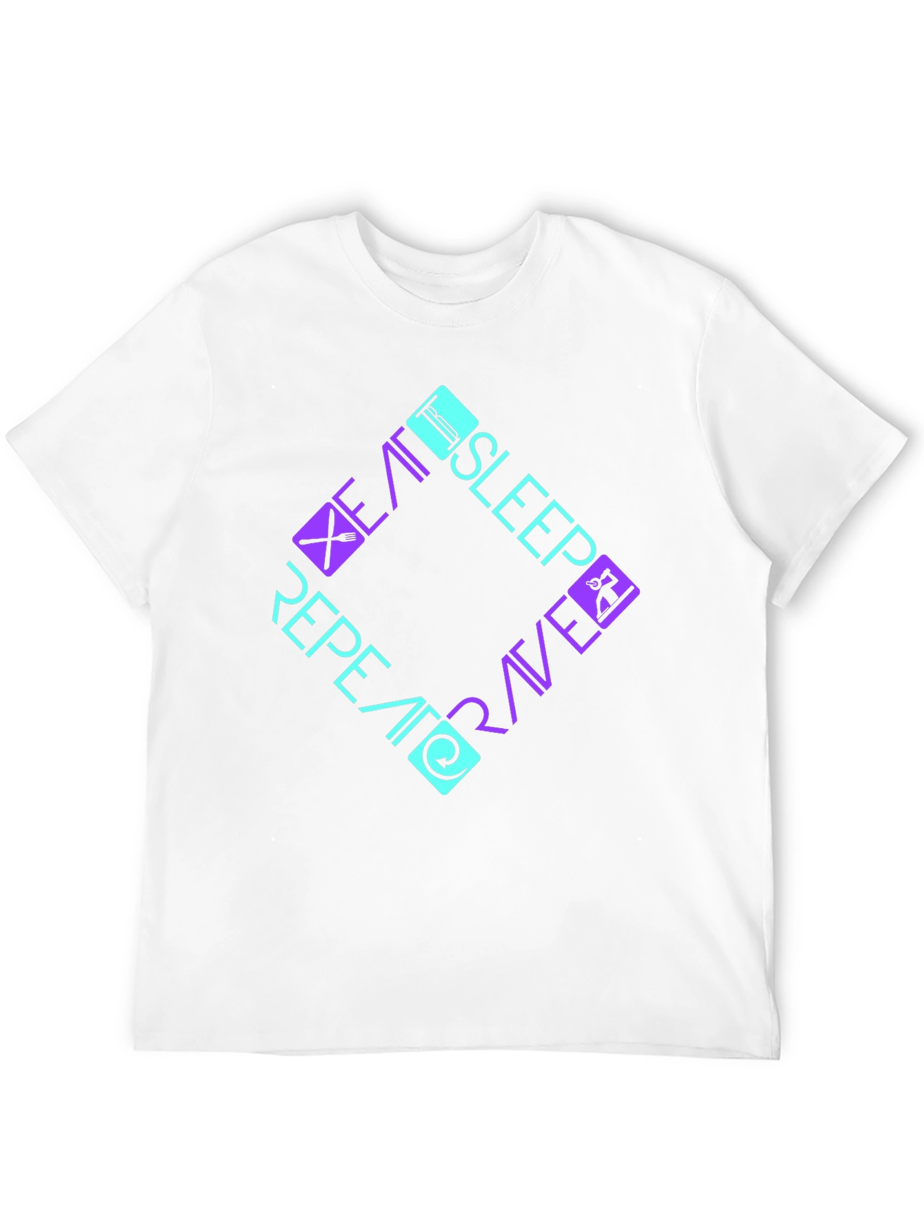 Black Eat Sleep Rave Repeat Graphic Tee view 12