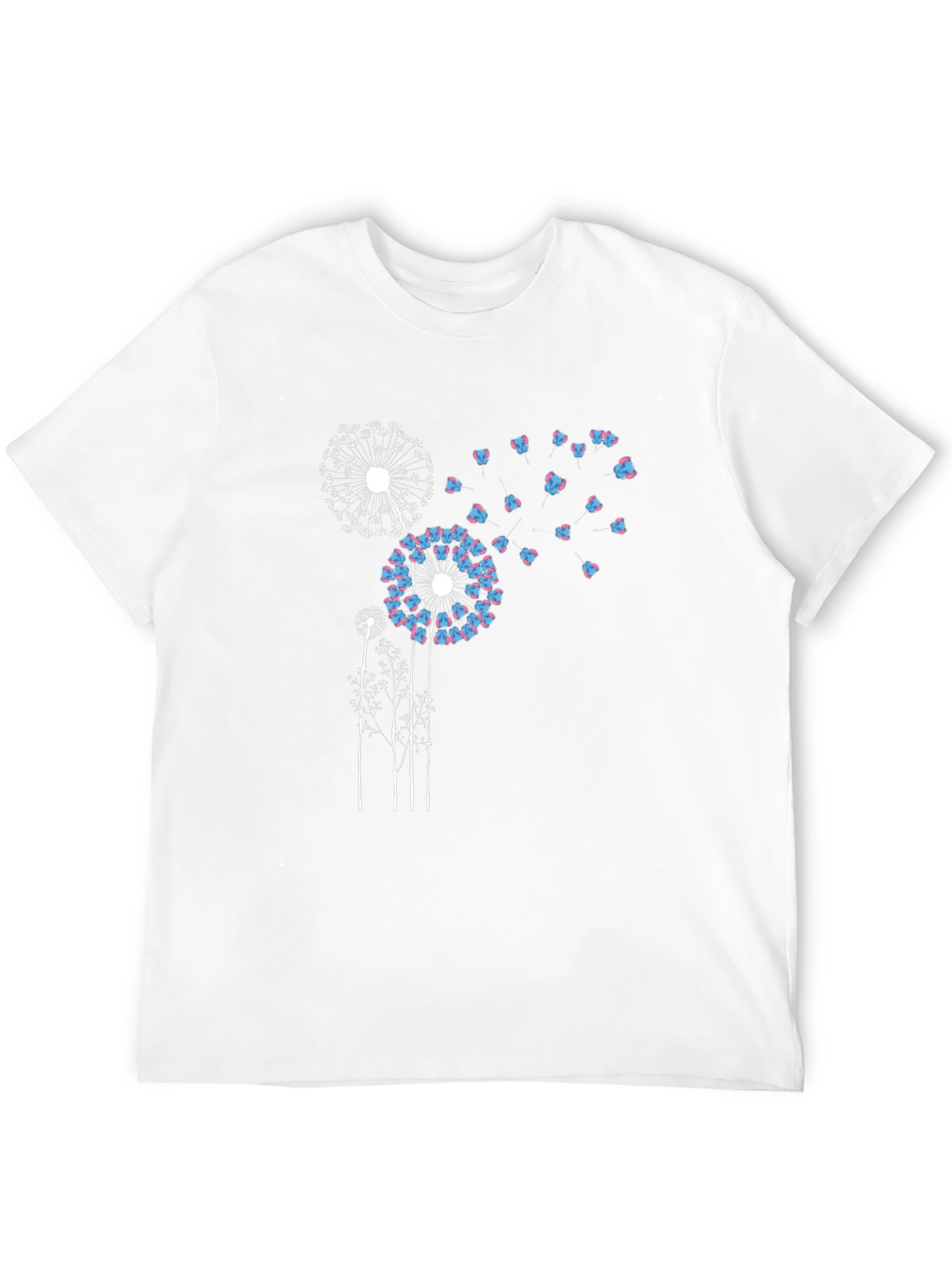 Black Dandelion Print Black T-Shirt view 12