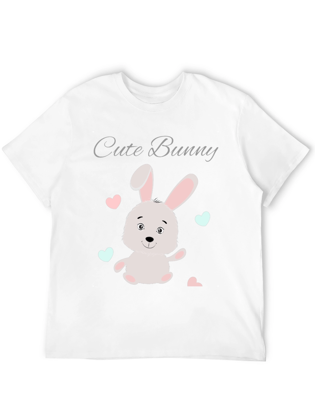 Black Cute Bunny Graphic Tee - Soft Cotton Blend view 12