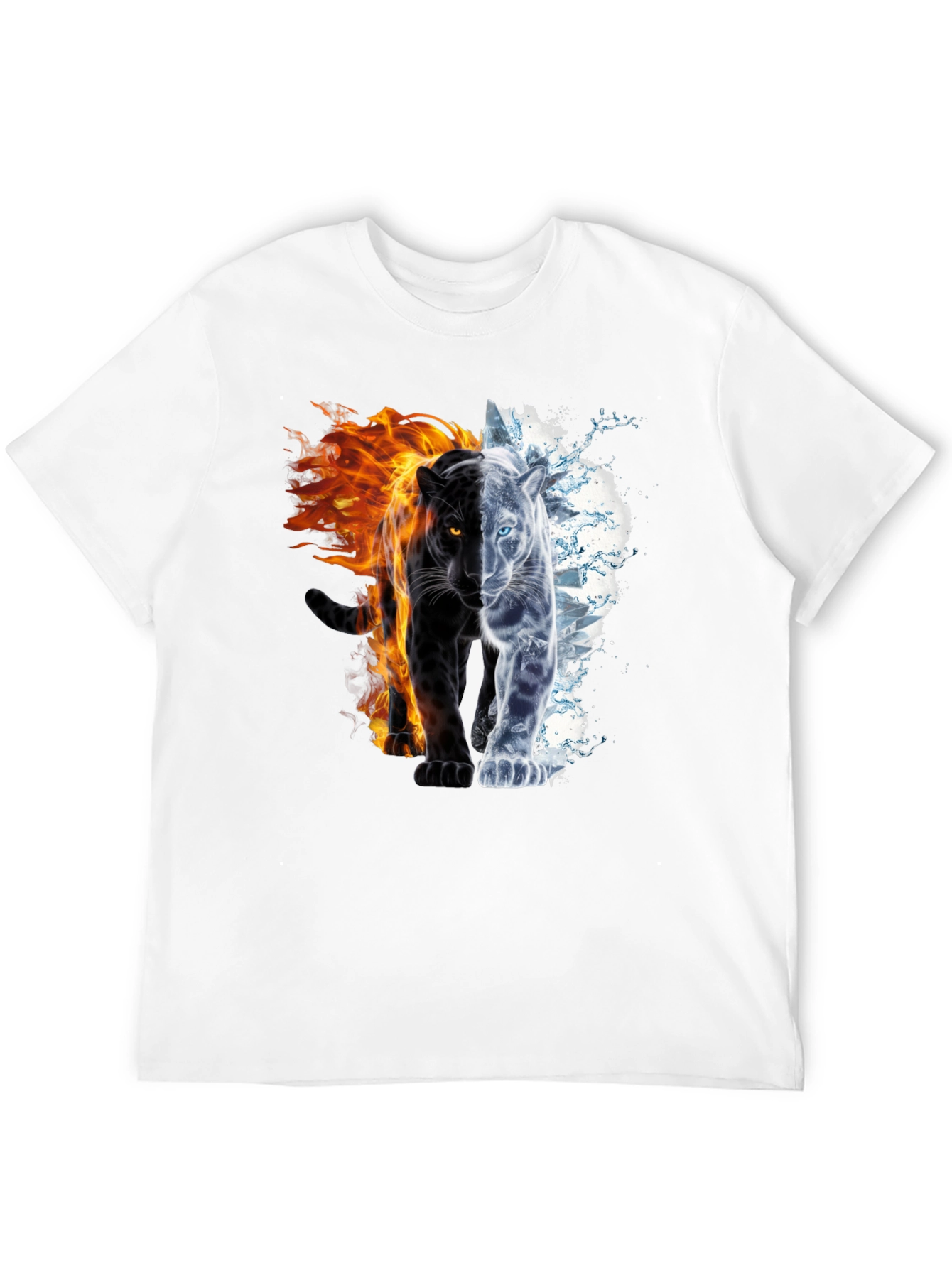 Black Fire and Ice Panther Graphic Tee - Black view 12