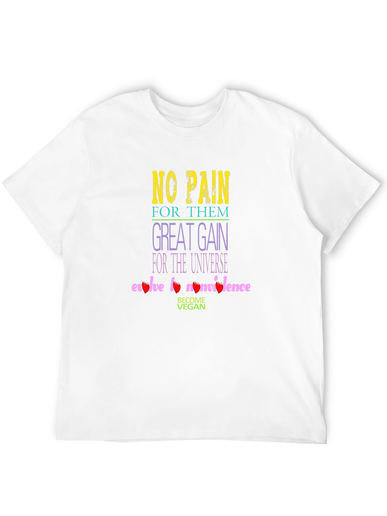 Black Vegan No Pain Great Gain T-Shirt view 12