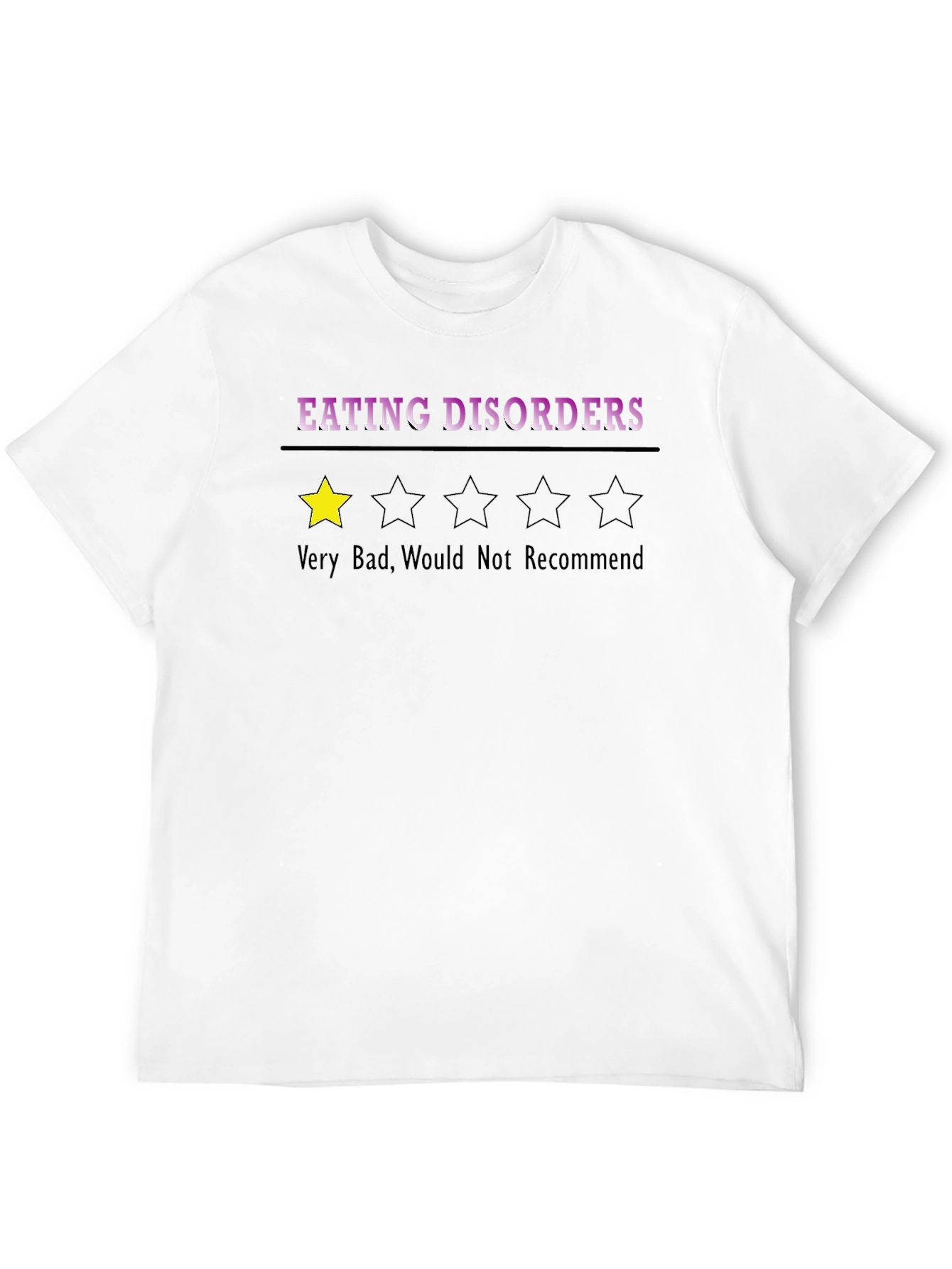 Black Eating Disorder Review T-Shirt - One Star view 12