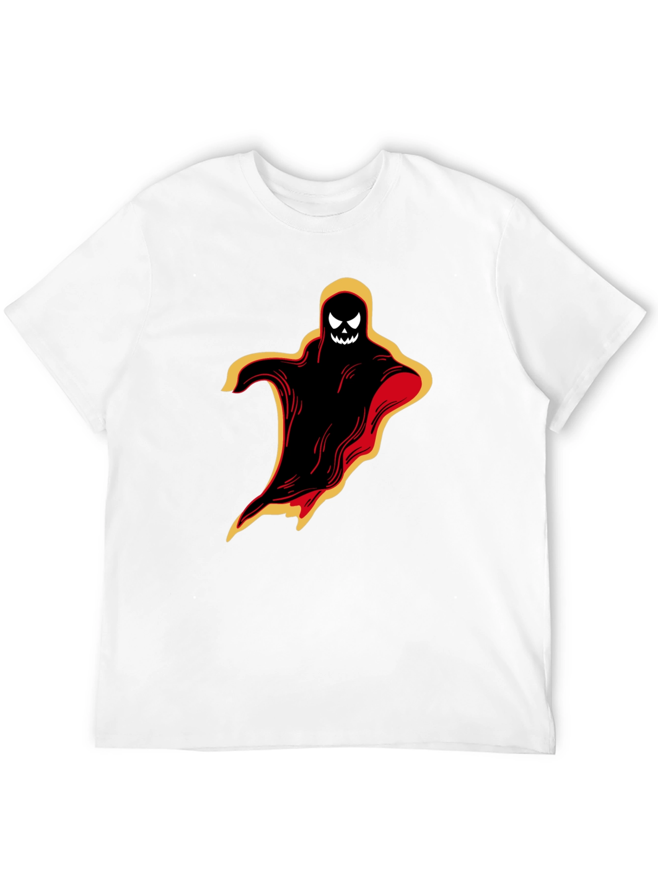 Black Halloween Ghost Graphic Tee - Spooky Black T-Shirt view 12