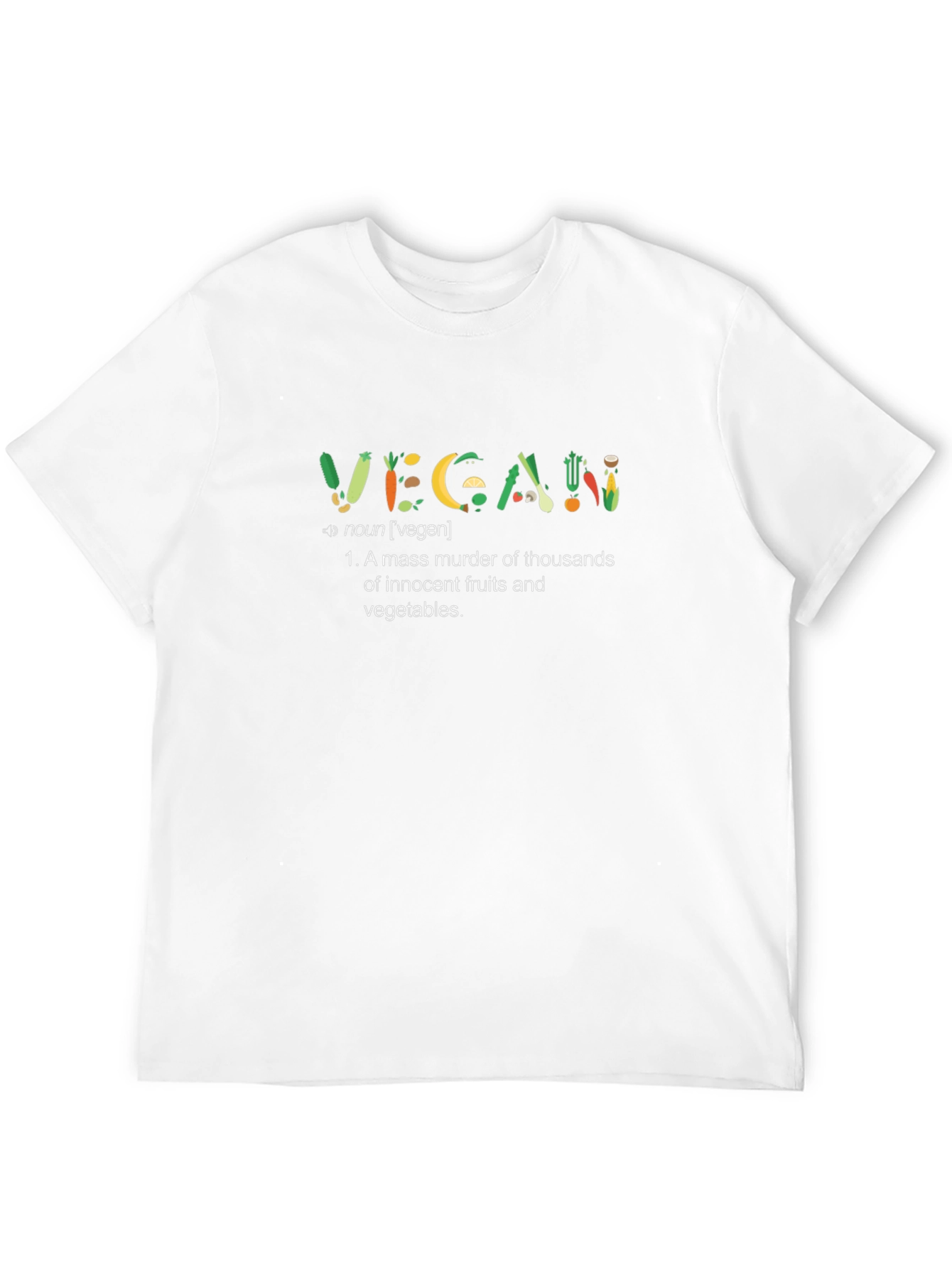 Black Vegan Fruits & Veggies Definition T-Shirt view 12