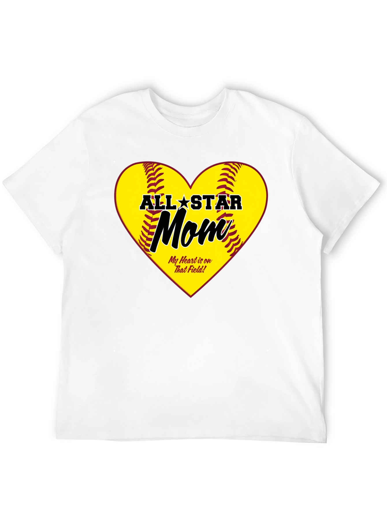 All-Star Mom Heart Design T-Shirt - 12