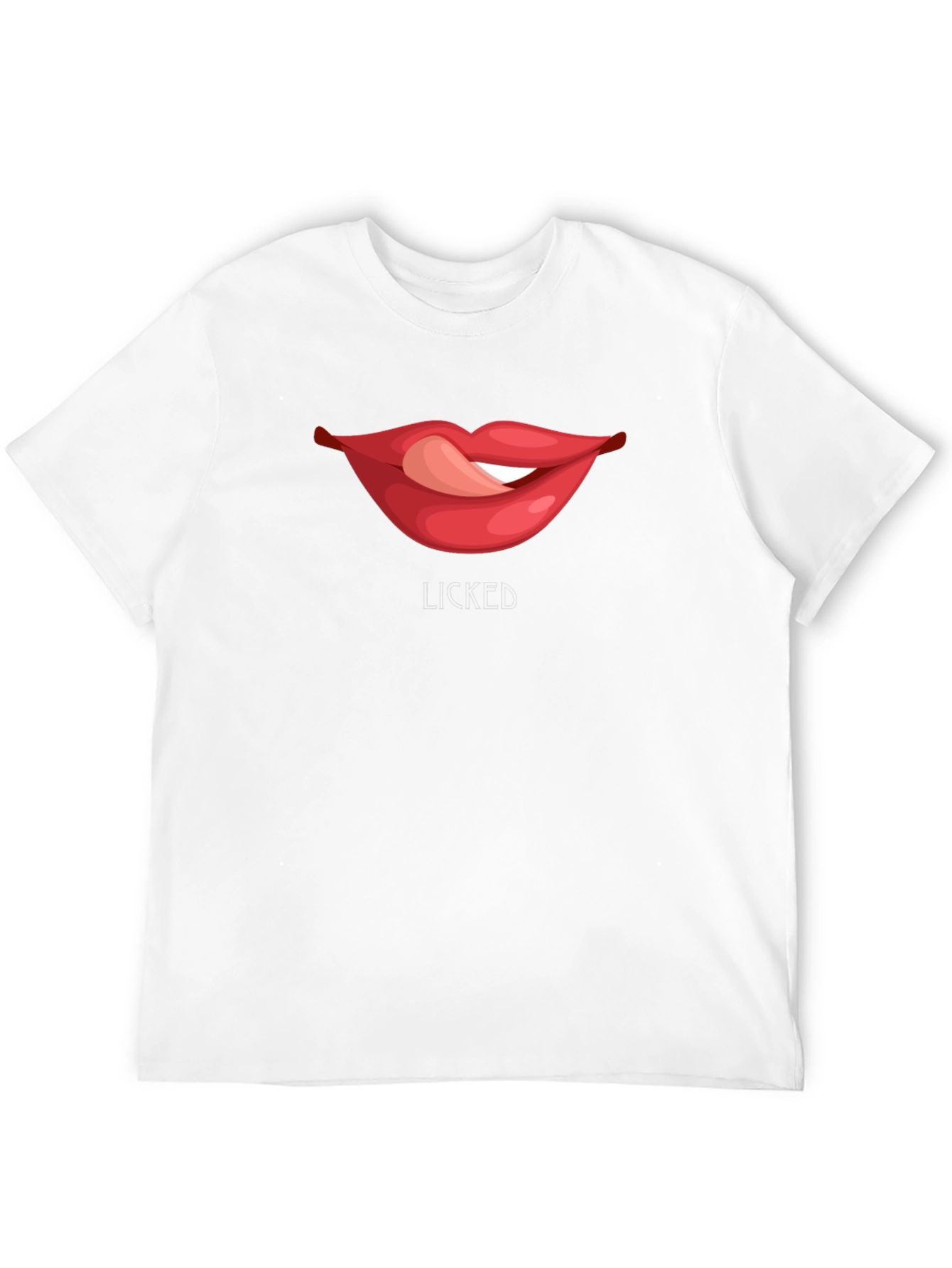 Black Licked Lips Graphic Tee - Black Cotton Blend T-Shirt view 12