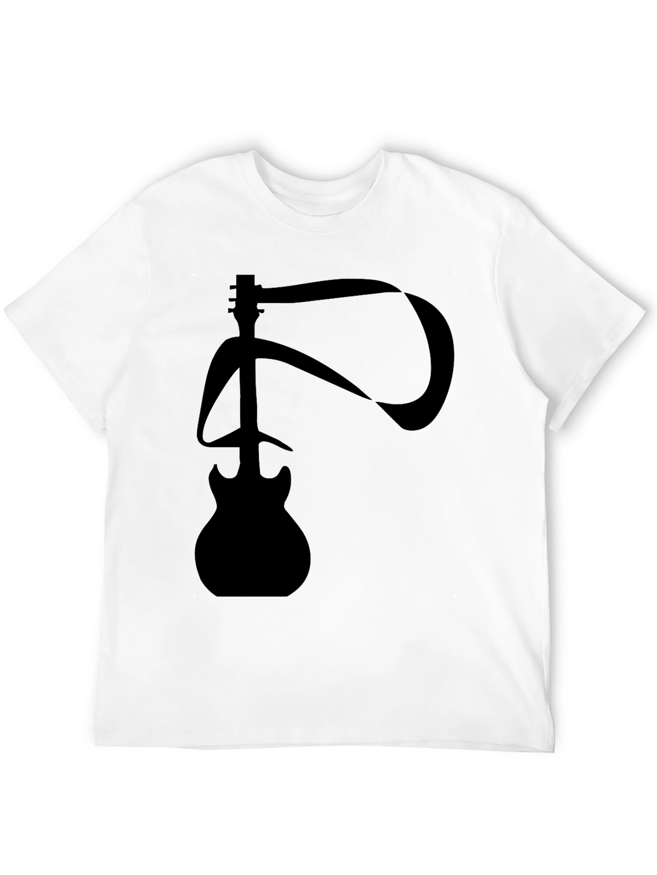 Black Abstract Guitar Graphic T-Shirt view 12