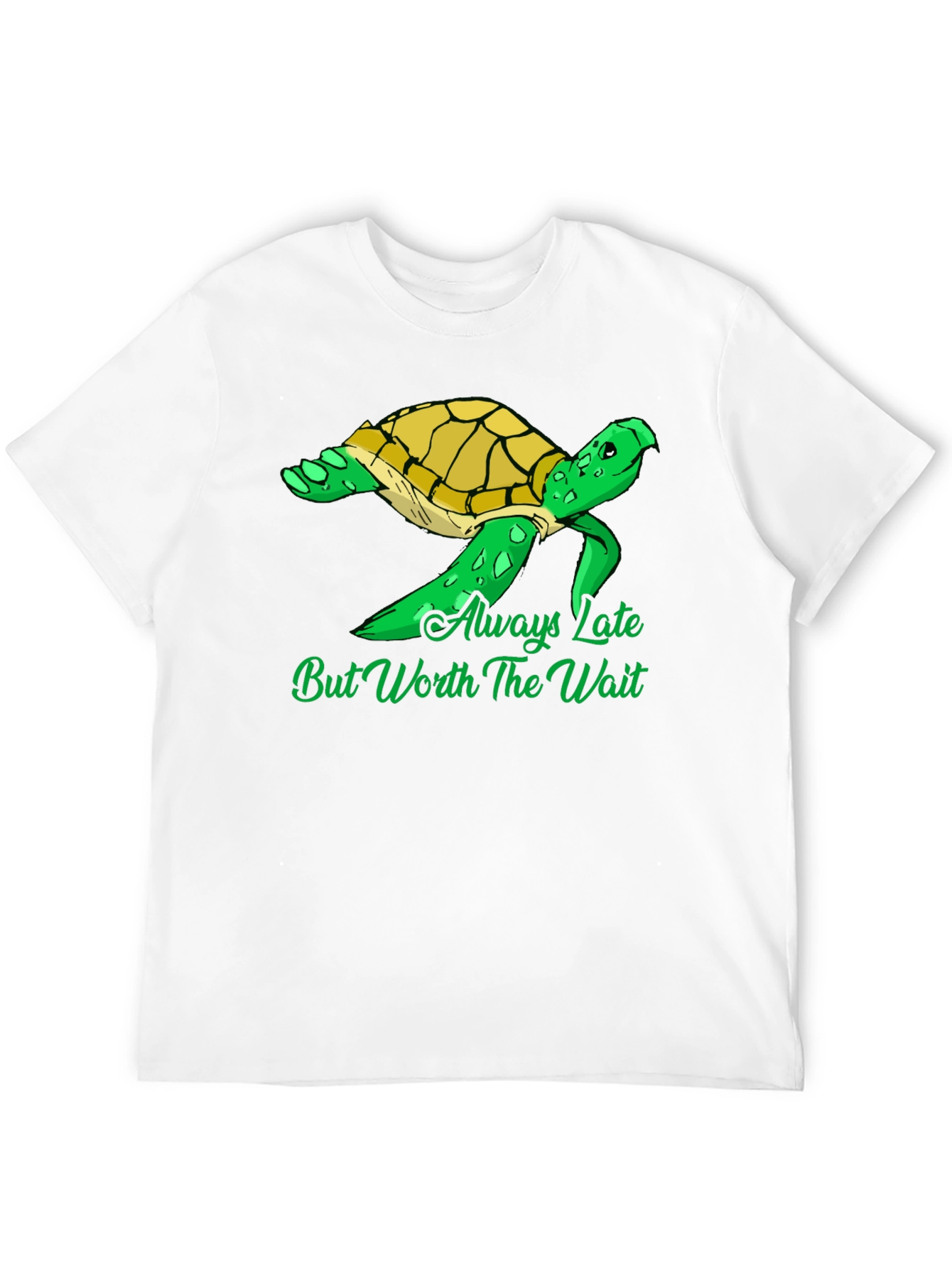 Black Always Late Turtle Graphic T-Shirt view 12
