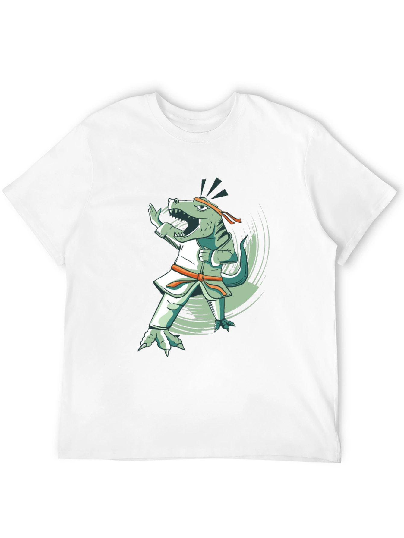 Black Martial Arts Dinosaur Black T-Shirt view 12