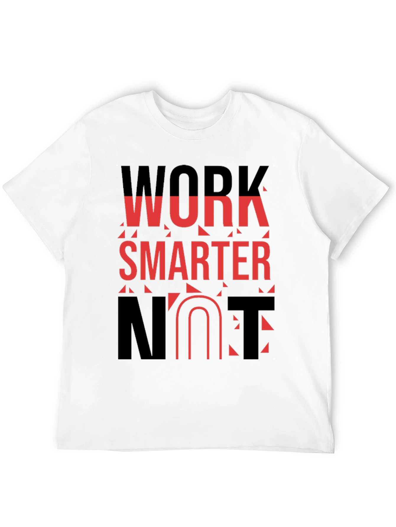 Black Work Smarter T-Shirt - Black, Bold Graphic Tee view 12