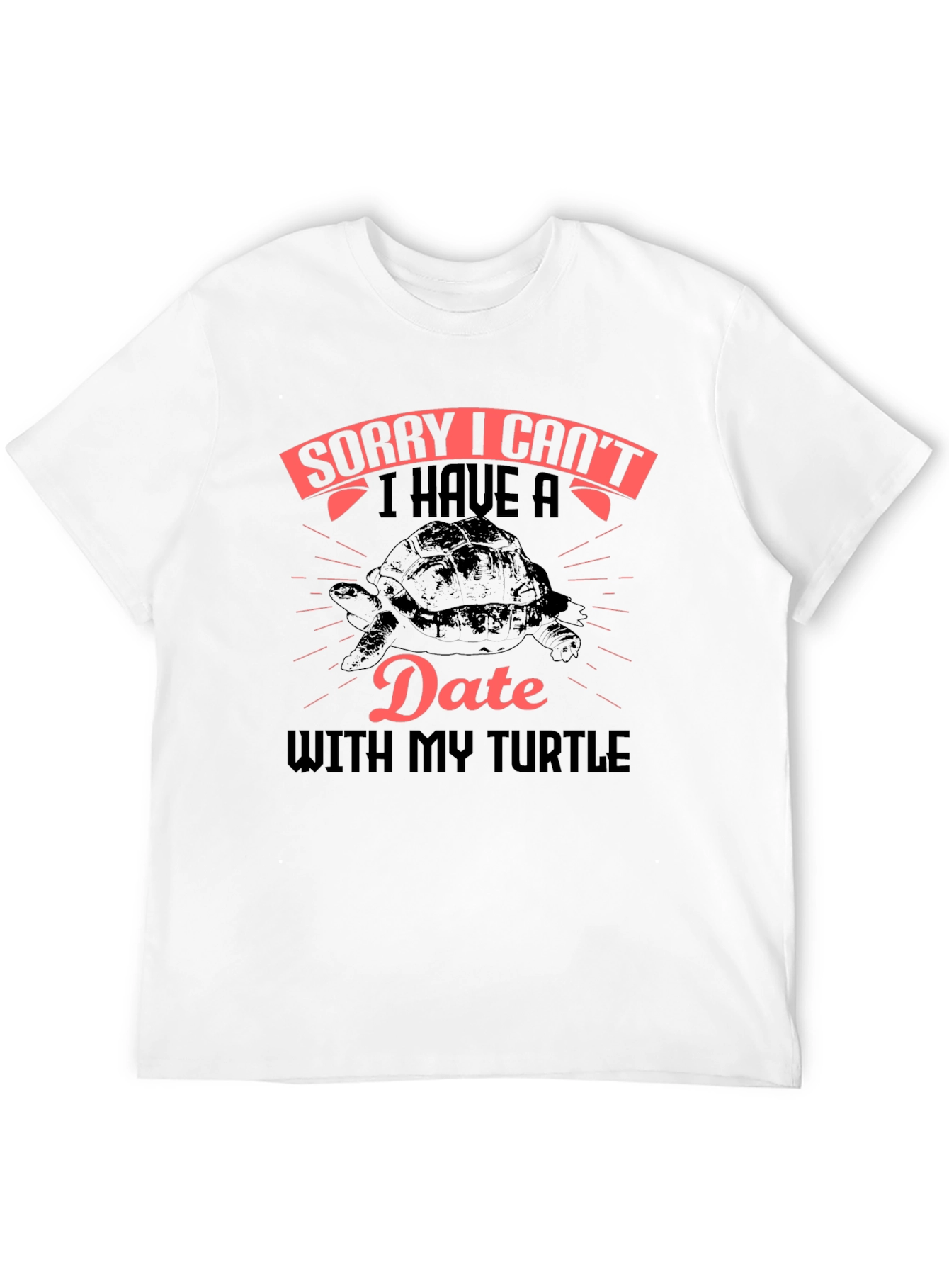 Black Funny Turtle Date T-Shirt view 12