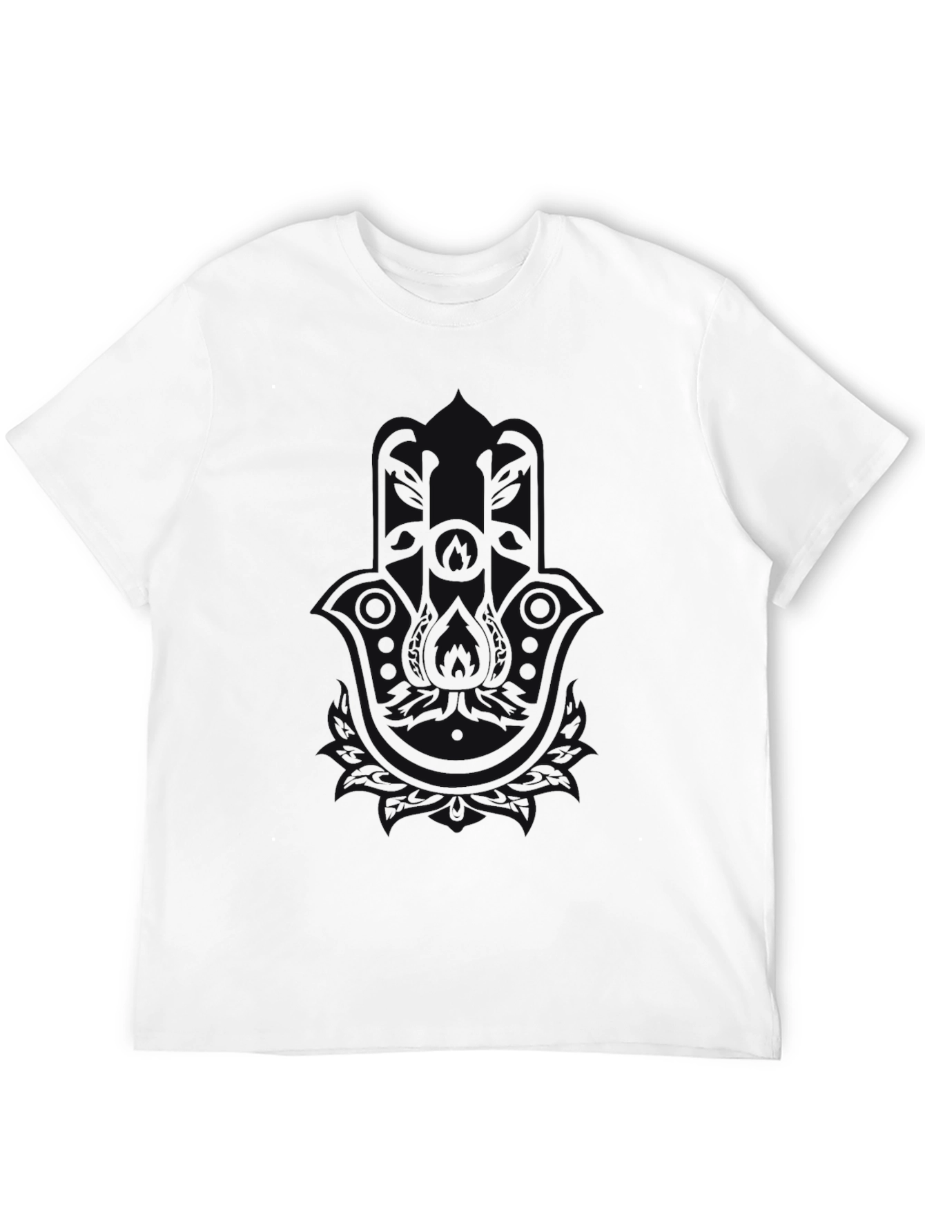 Black Plain Black Crew Neck T-Shirt view 12