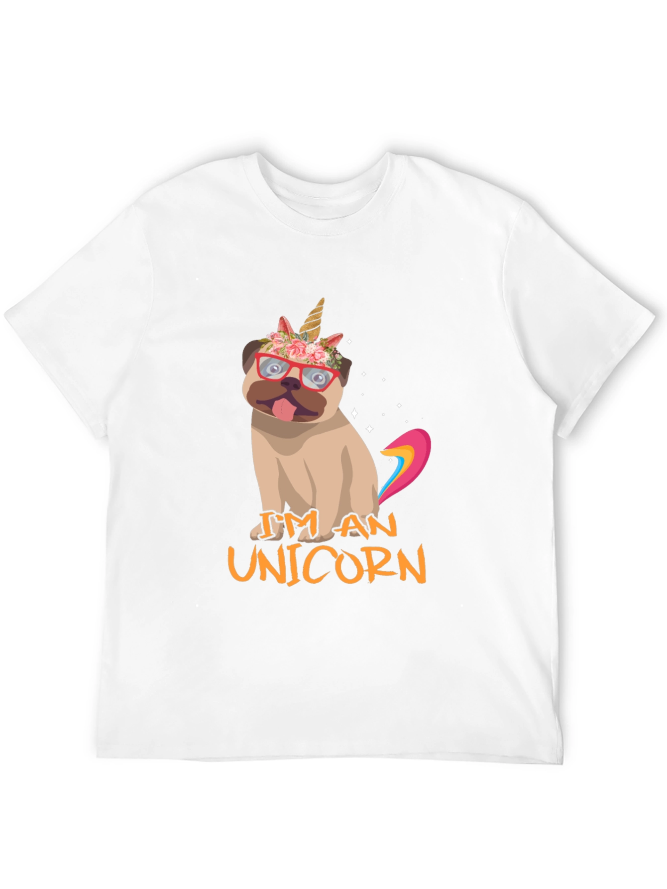 Black I'm An Unicorn Pug T-Shirt view 12