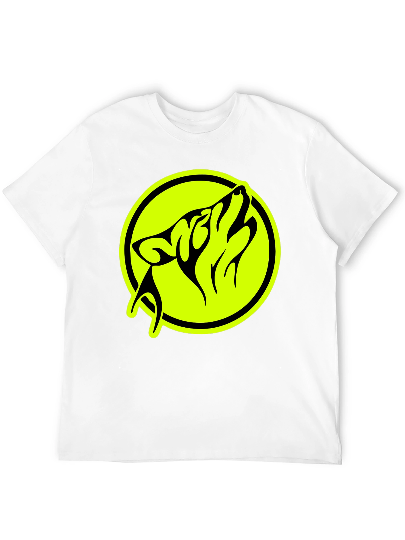 Black Tribal Wolf Graphic Black T-Shirt view 12