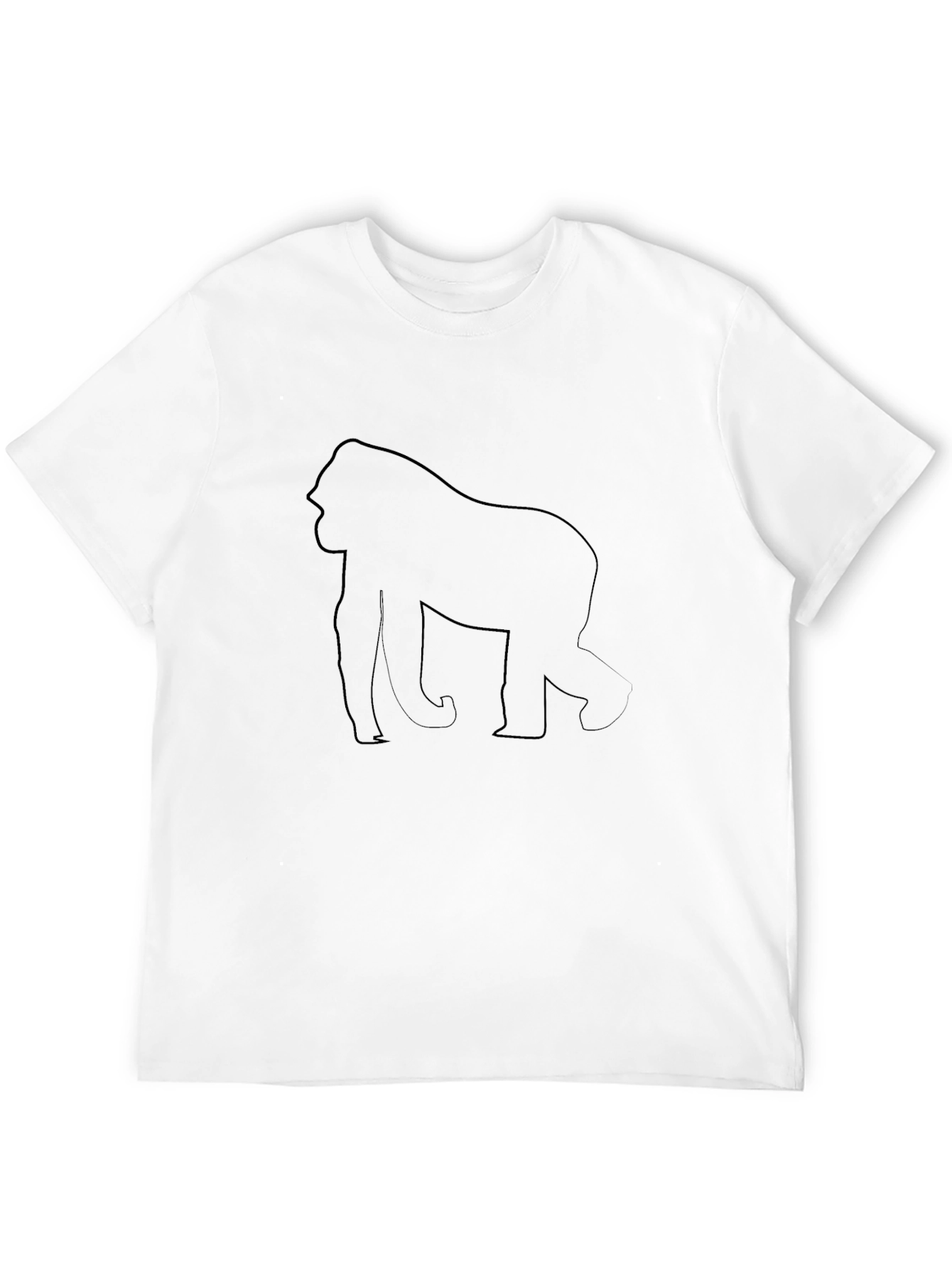 Black Gorilla Outline Black T-Shirt view 12
