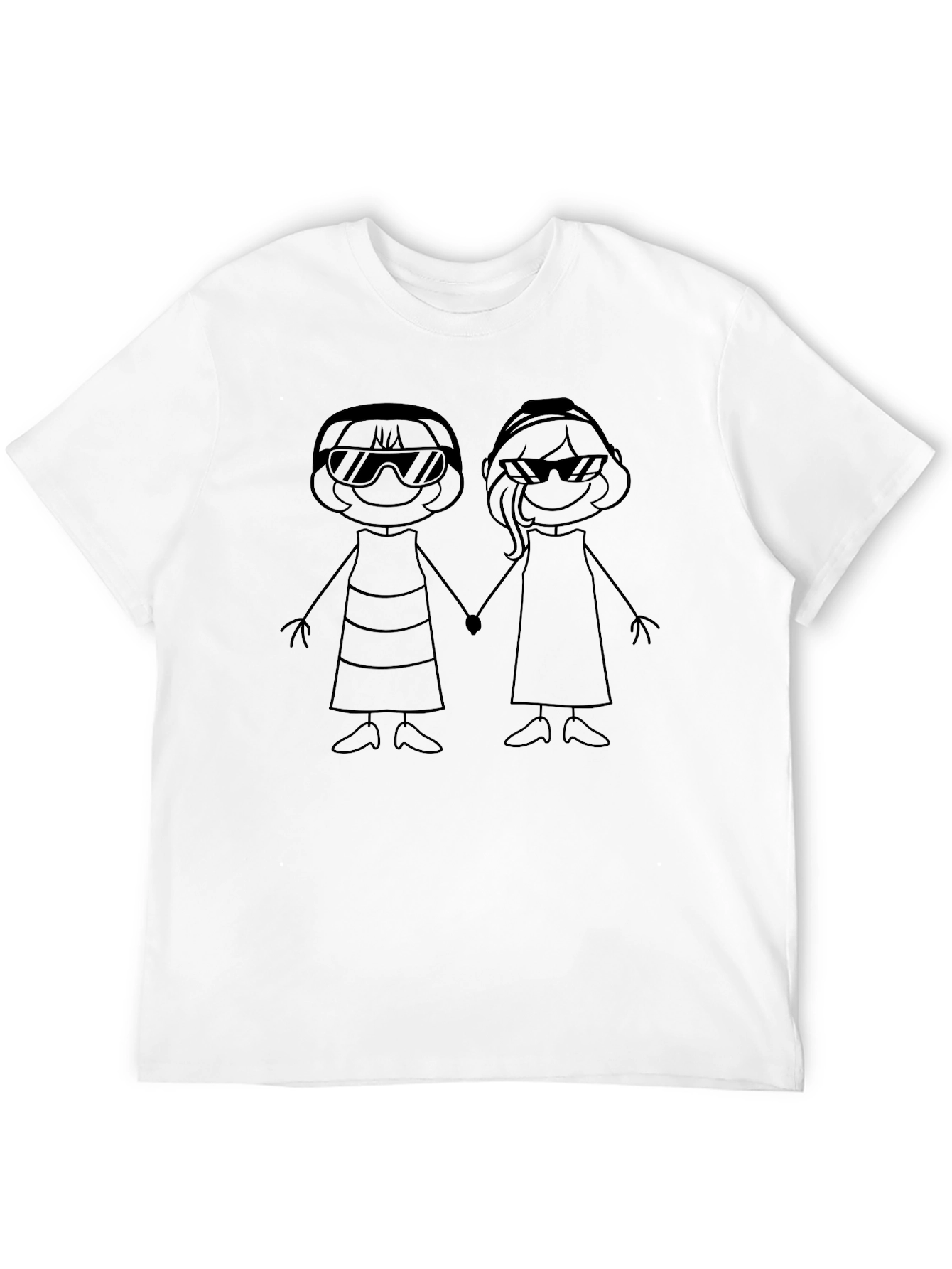 Black Stick Figure Best Friends Graphic Tee - Unisex view 12