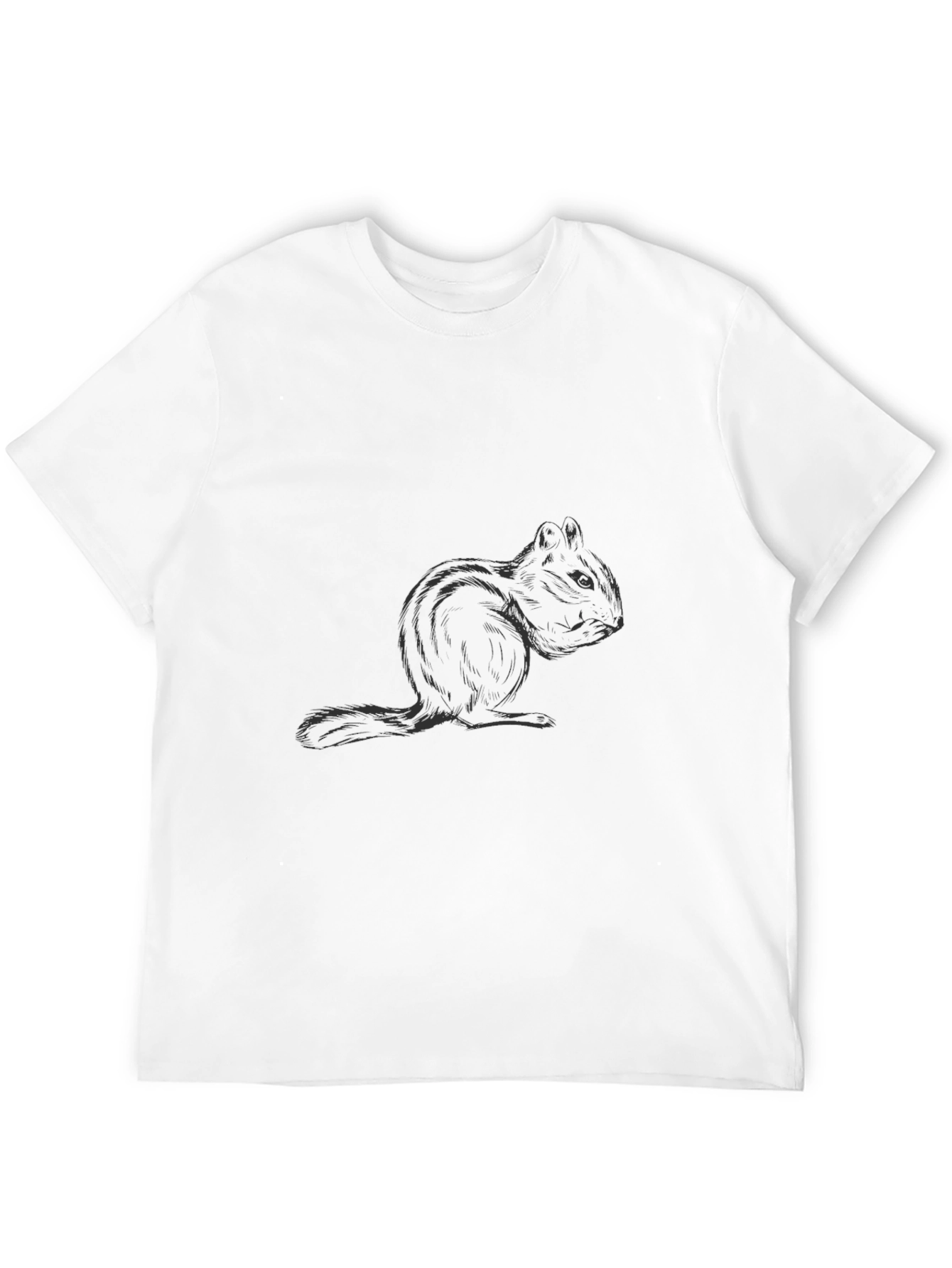 Black Men's Black T-Shirt with Squirrel Graphic view 12