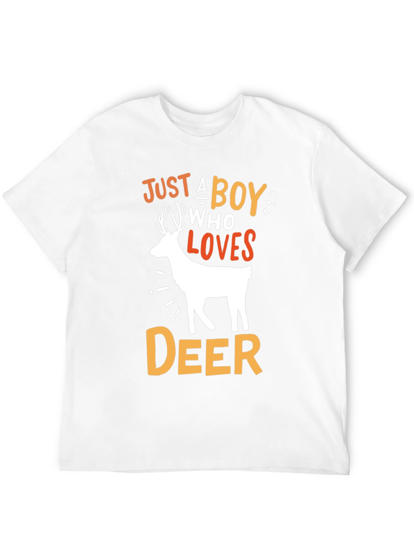 Black Just A Boy Who Loves Deer Graphic T-Shirt view 12