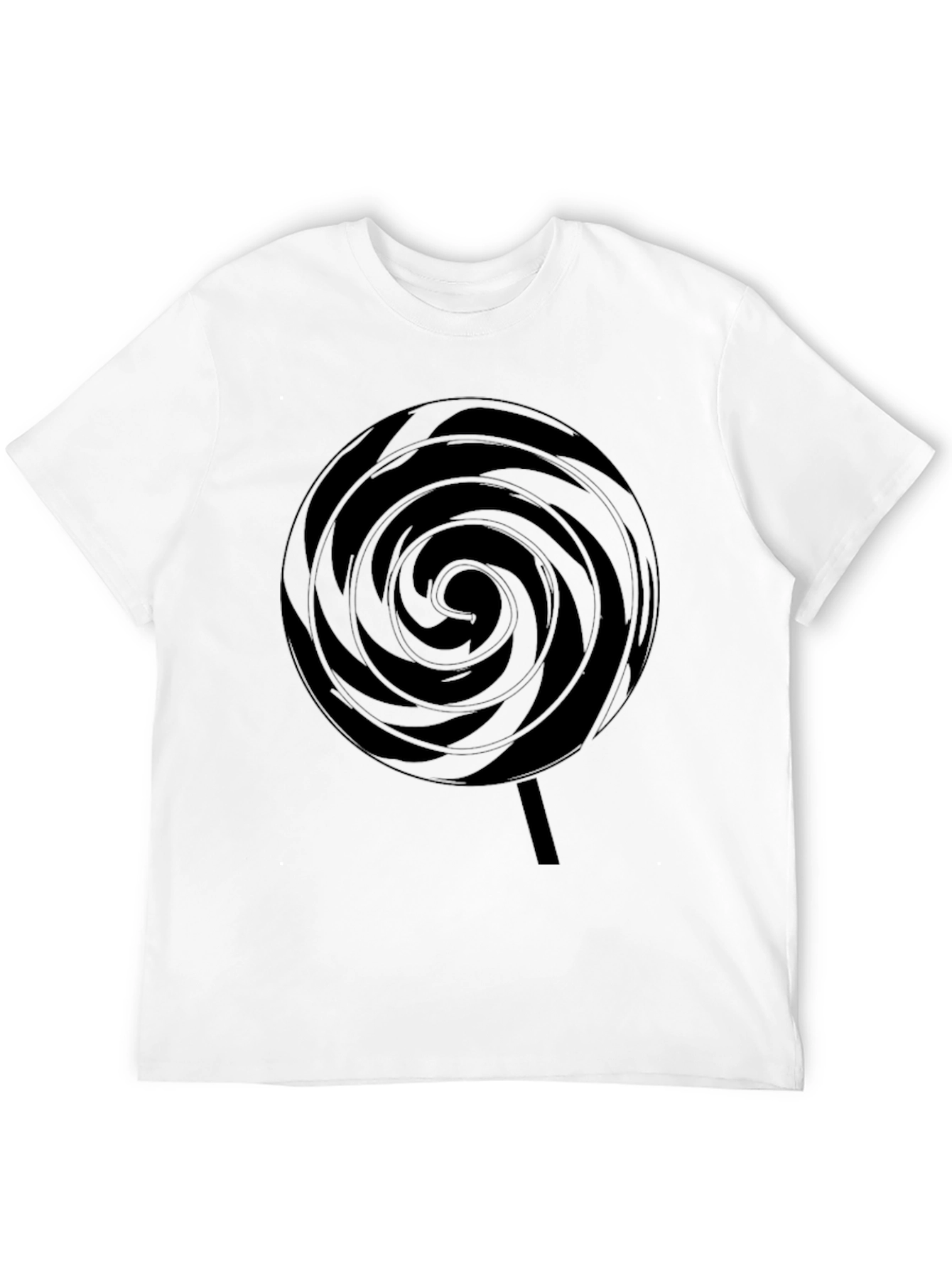 Black Swirl Lollipop Graphic Black T-Shirt view 12