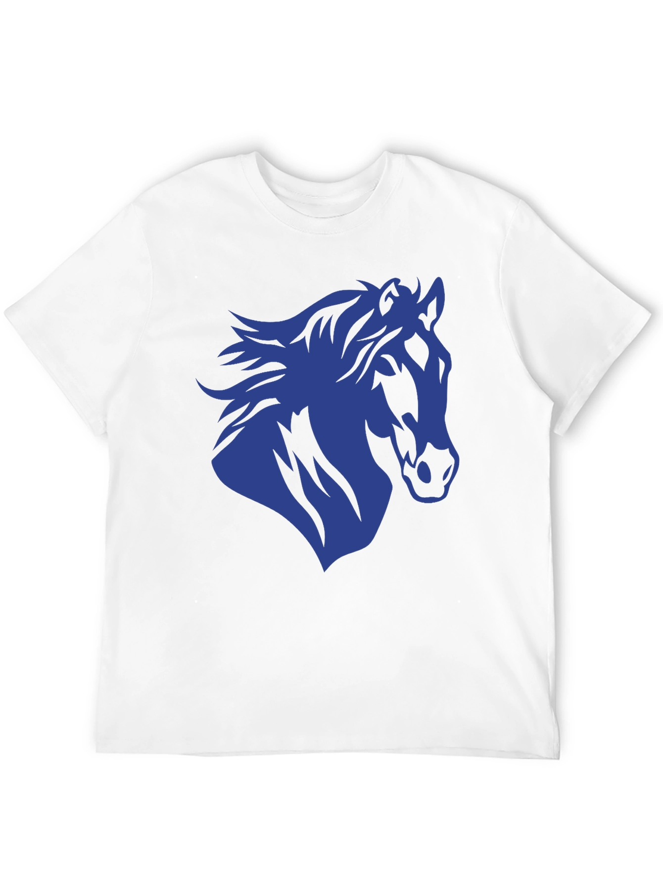 Black Horse Silhouette Graphic Tee - Black Cotton T-Shirt view 12