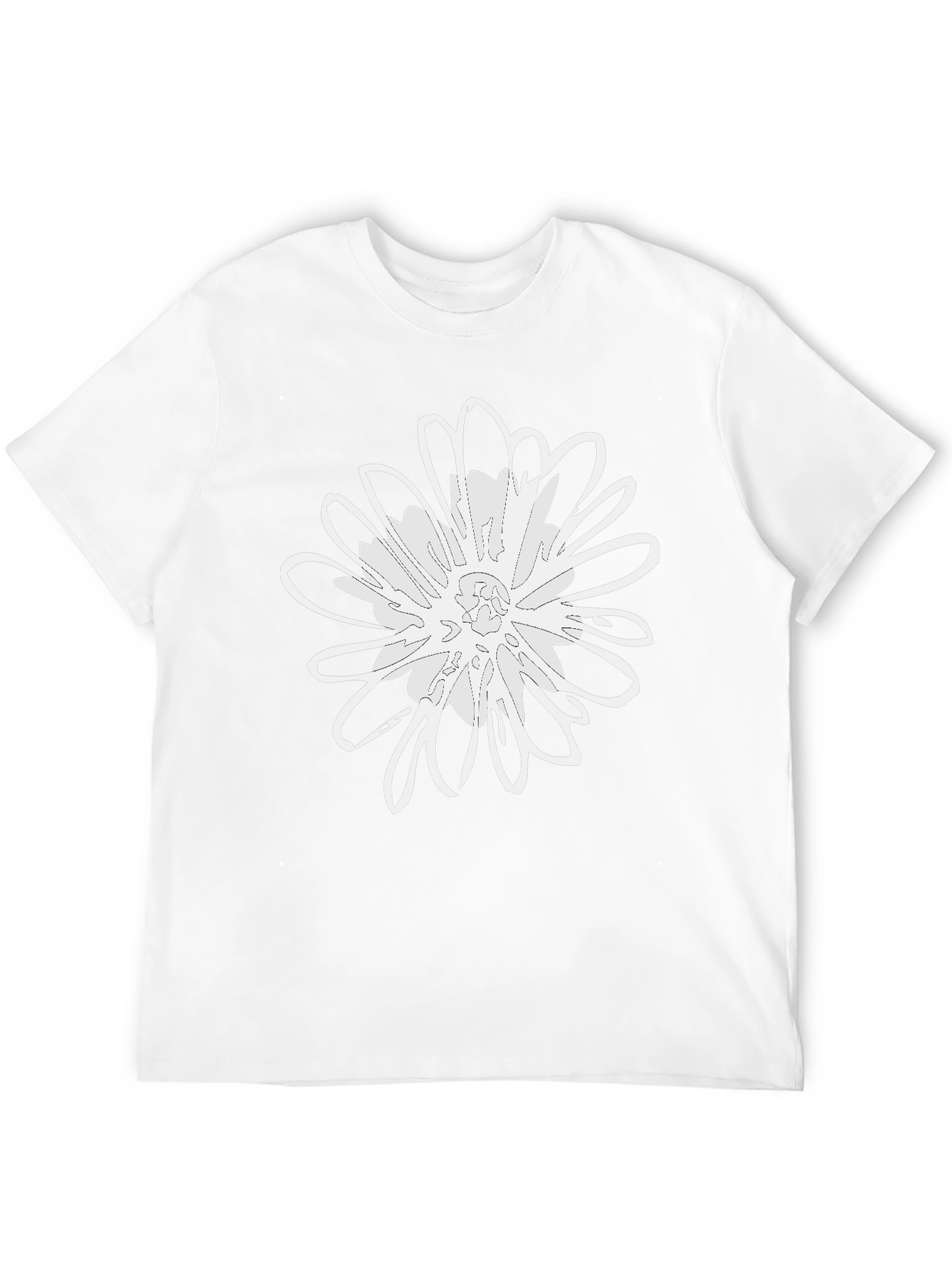 Black Modern Daisy Graphic Tee - Black Cotton Blend view 12