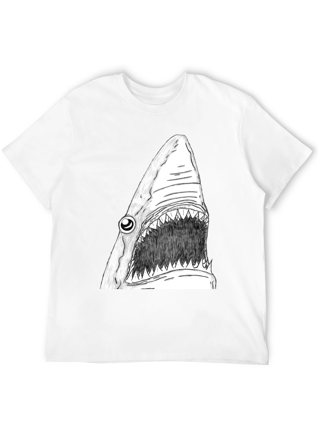 Black Shark Graphic Tee - Men's Black Cotton T-Shirt view 12