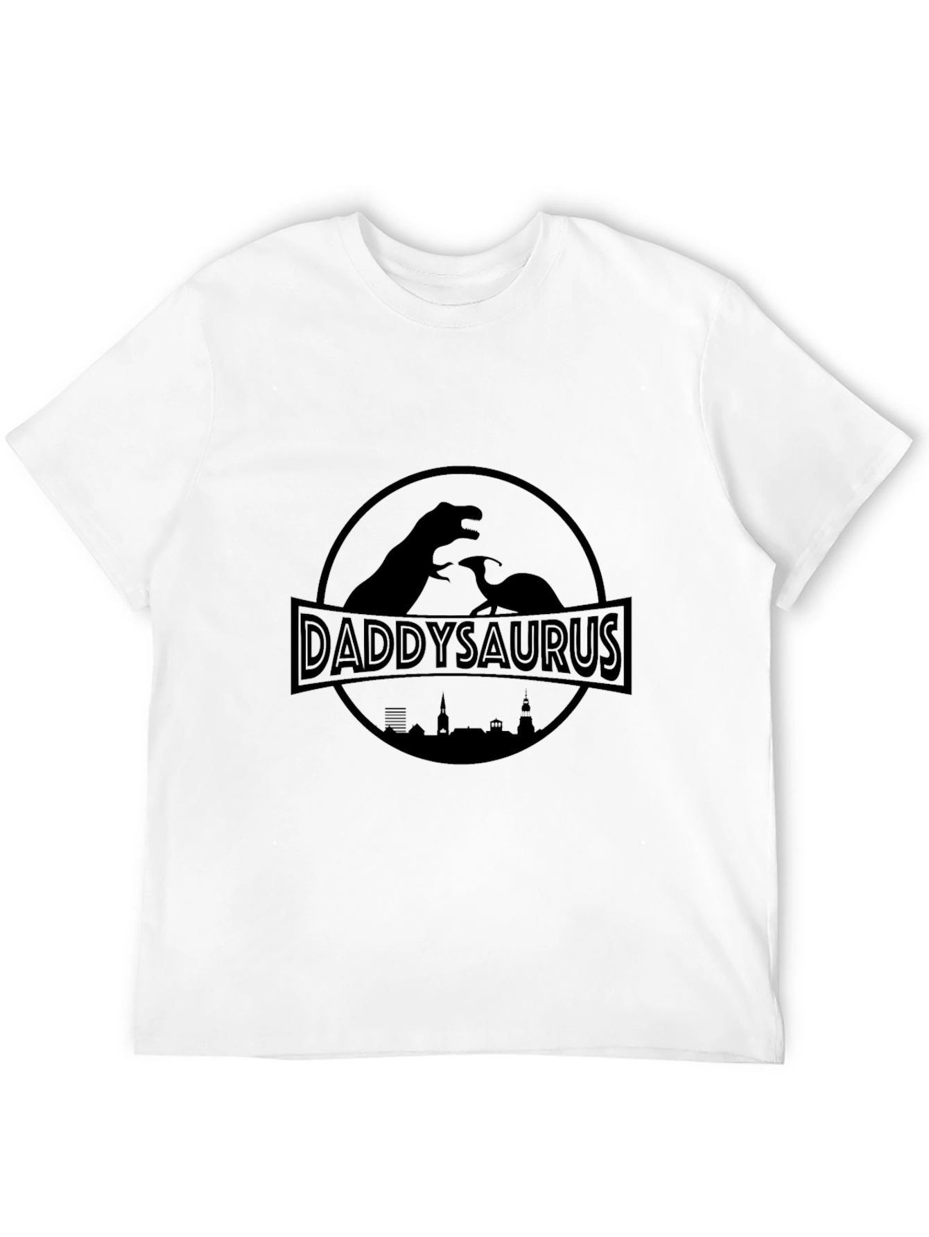 Black Daddysaurus Dinosaur Father's Day T-Shirt view 12