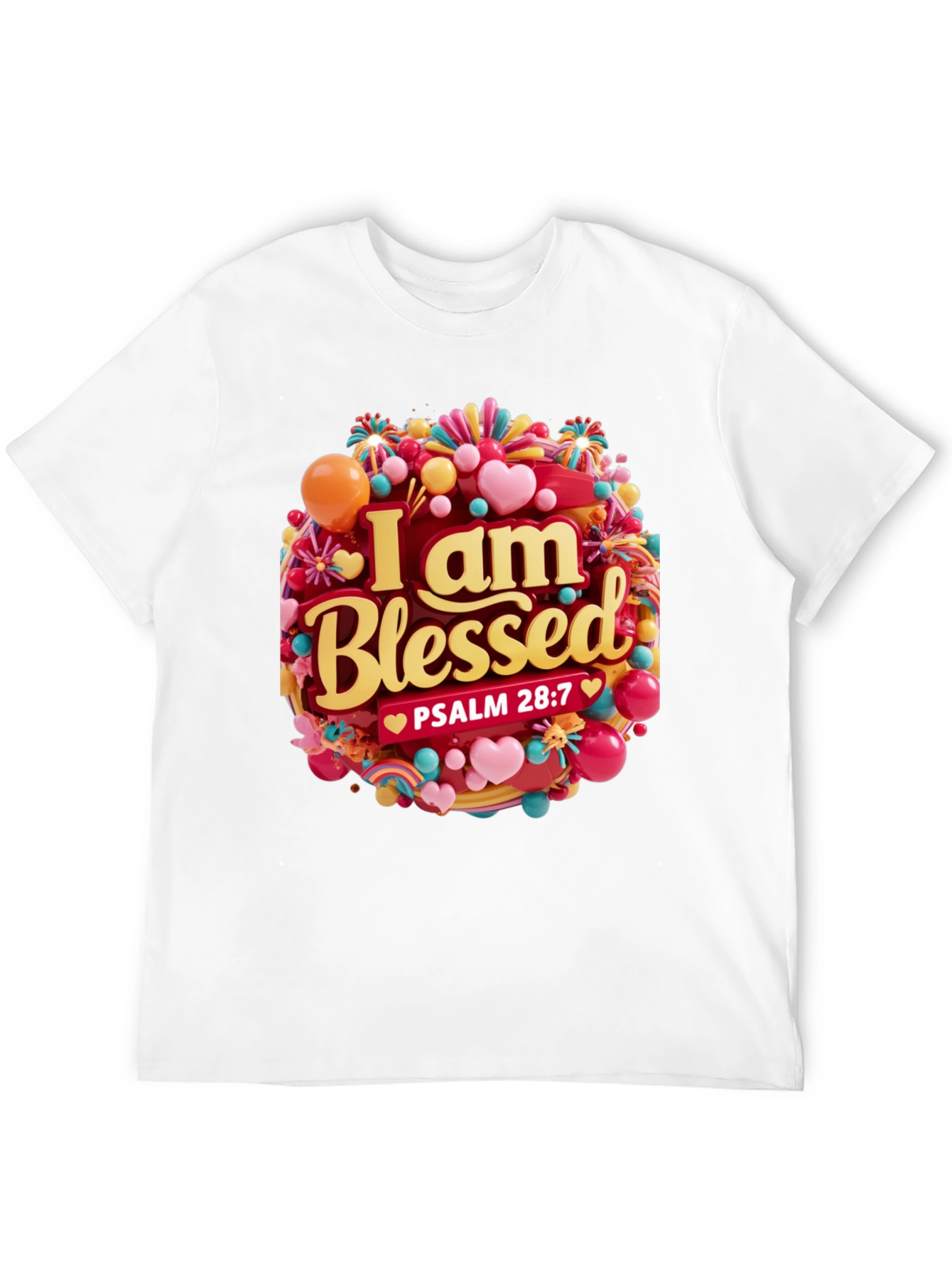 Black I Am Blessed T-Shirt - Psalm 28:7 - Christian Apparel view 12
