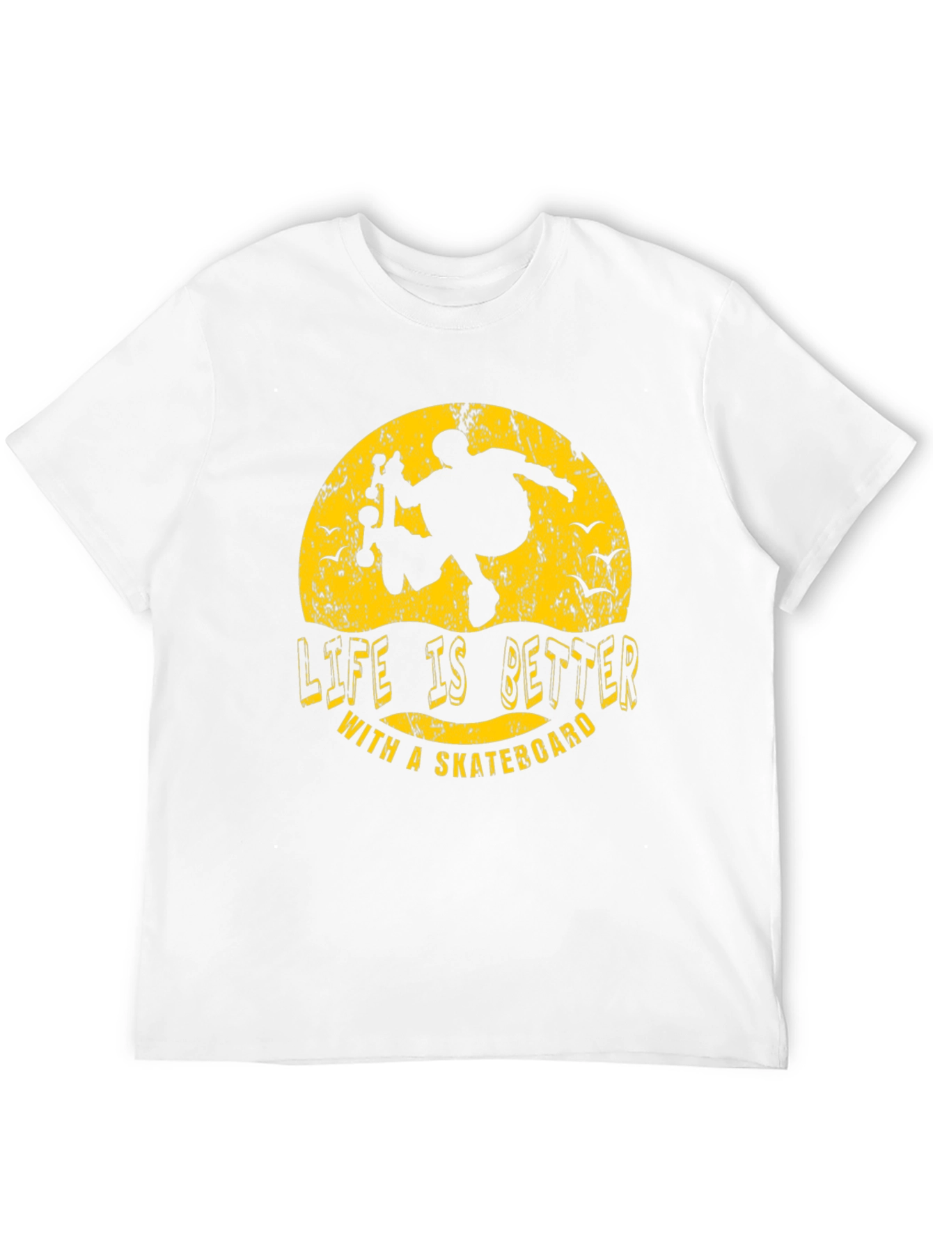 Black Skateboarder Tee: Life is Better with a Skateboard - Graphic T-Shirt view 12