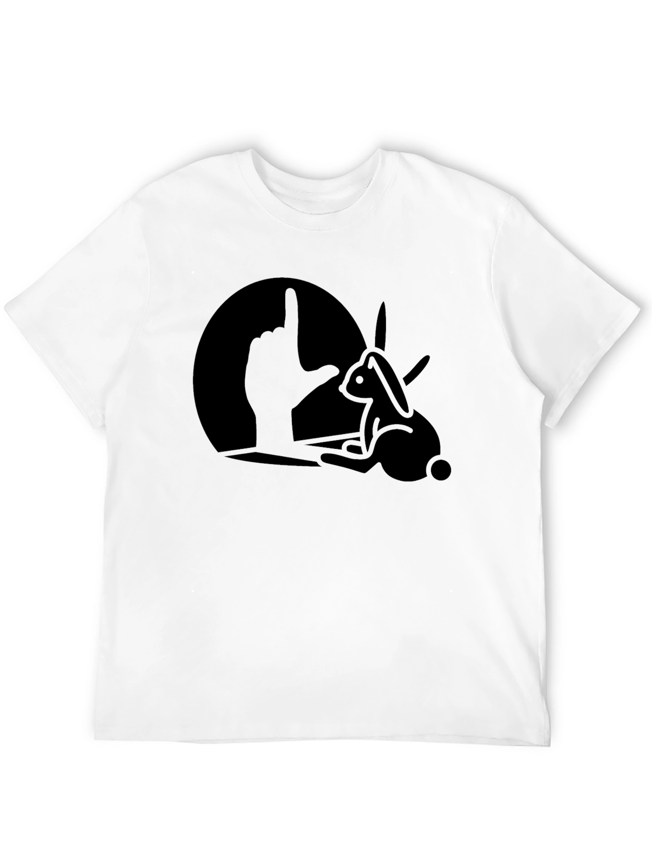 Black Rabbit Shadow Puppet Men's Graphic T-Shirt view 12
