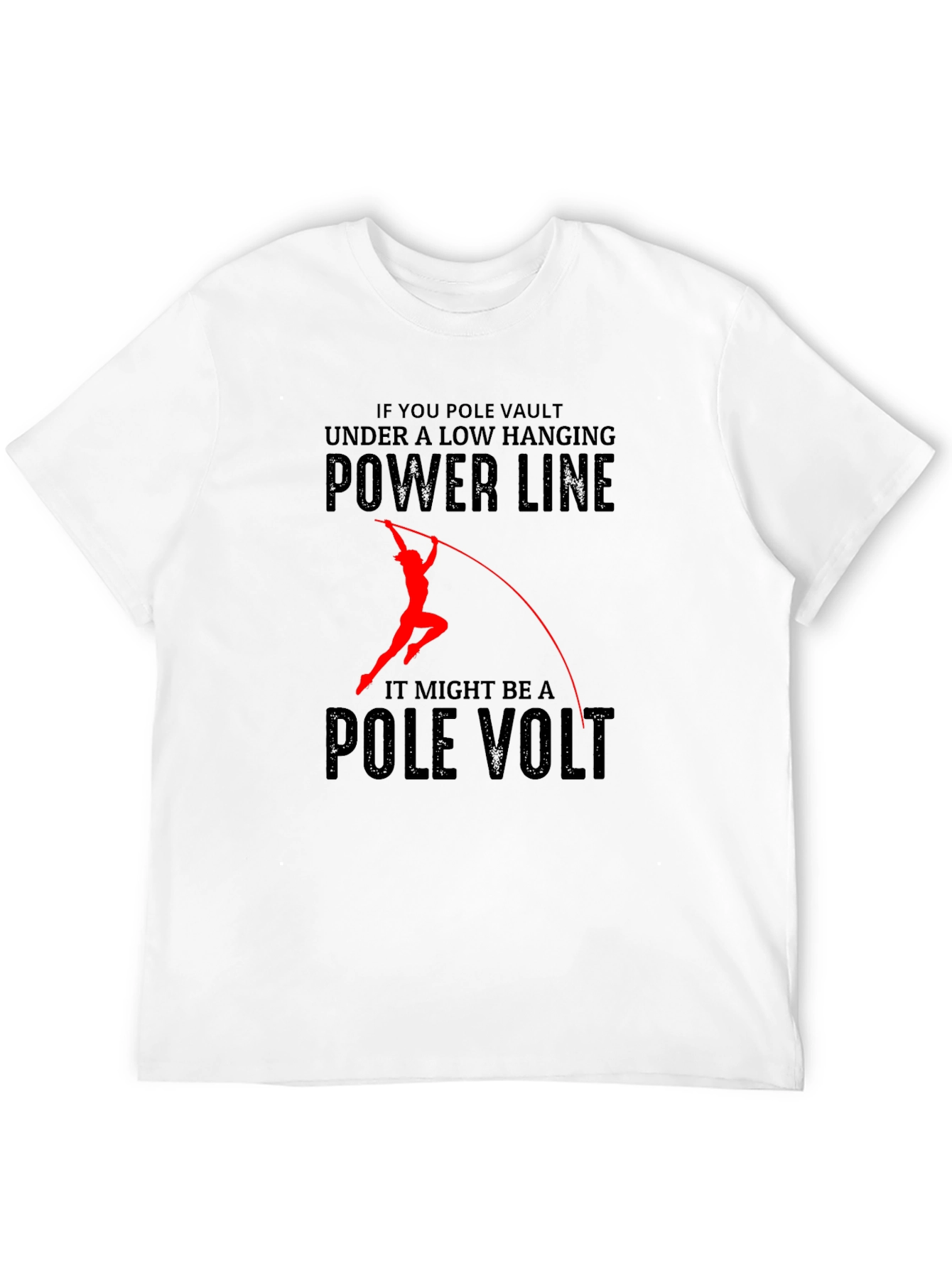 Black Funny Pole Vaulting T-Shirt view 12