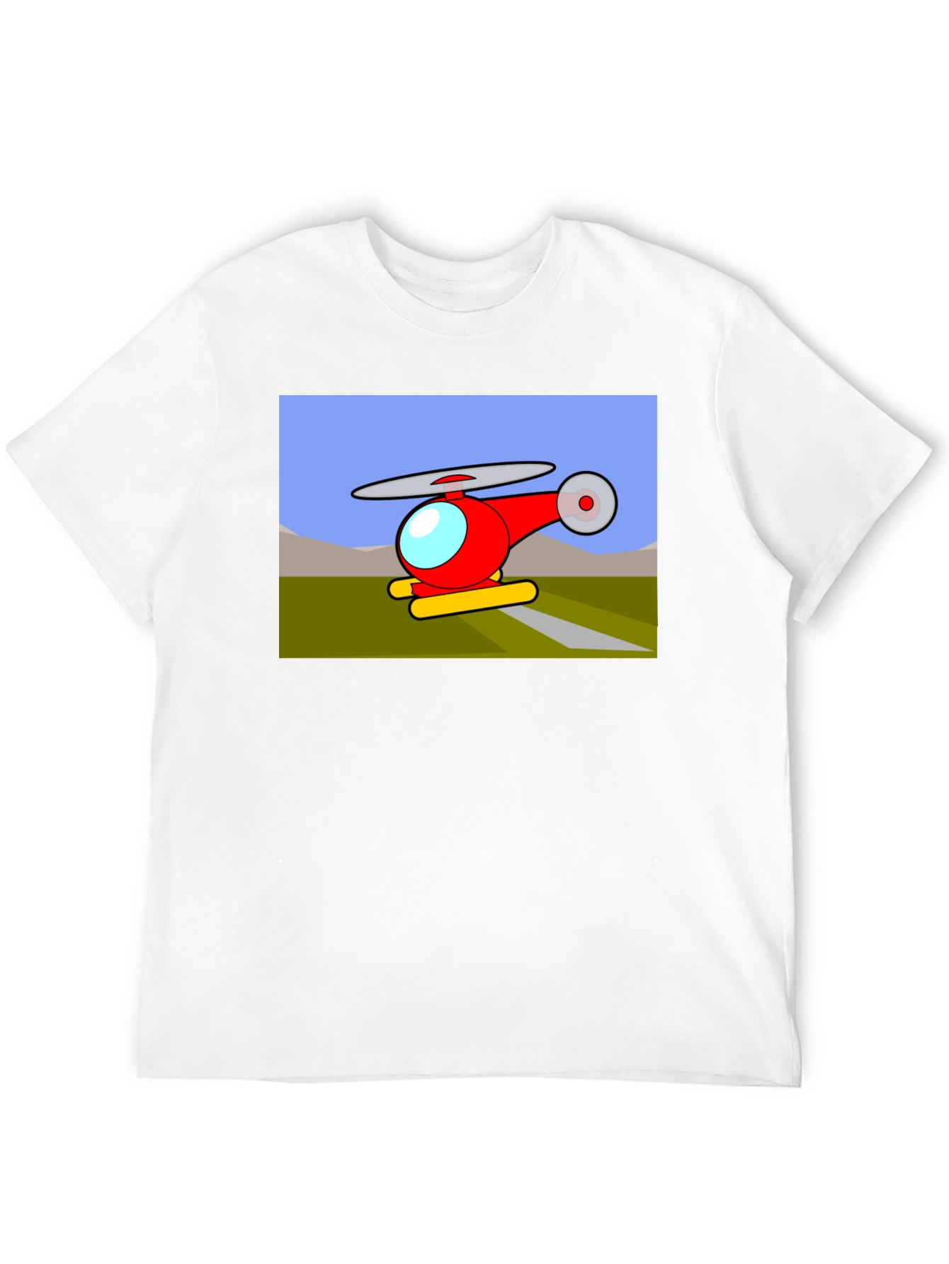 Black Cartoon Helicopter Graphic T-Shirt - Black view 12