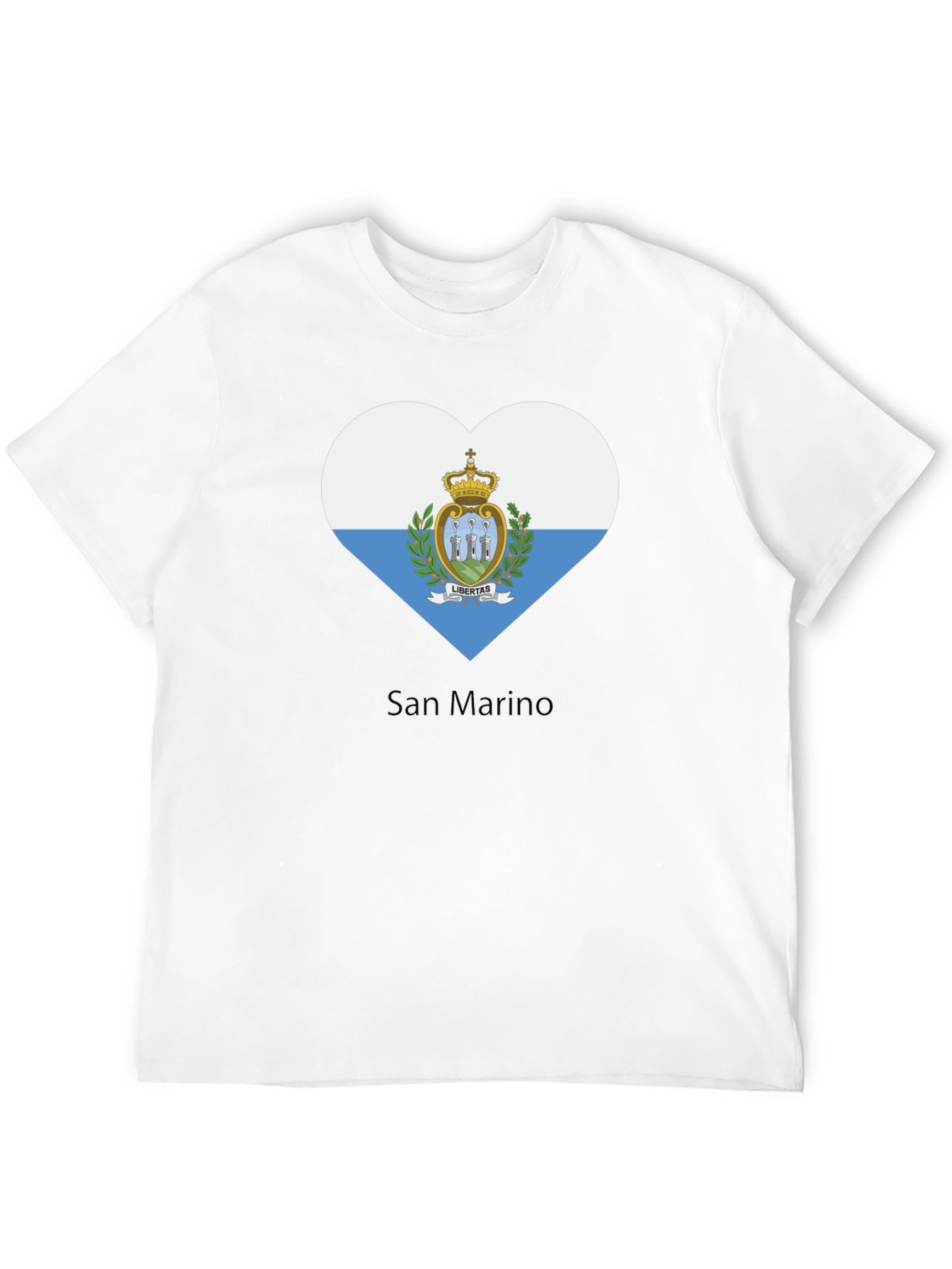 Black San Marino Flag Heart T-Shirt view 12