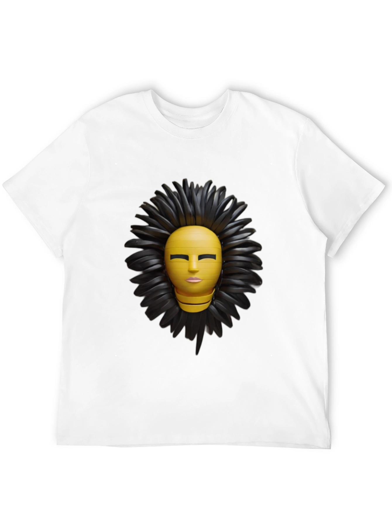 Black Abstract Face Graphic Print T-Shirt view 12
