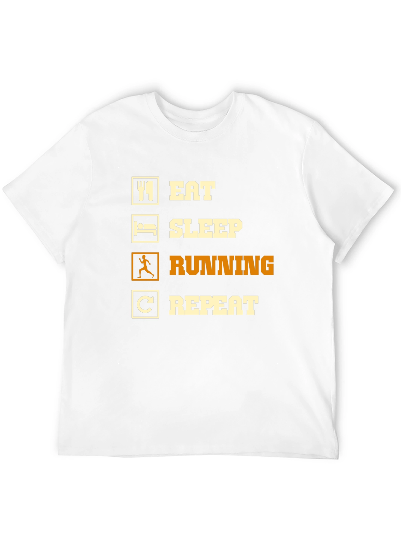 Black Eat Sleep Running Repeat Black T-Shirt view 12