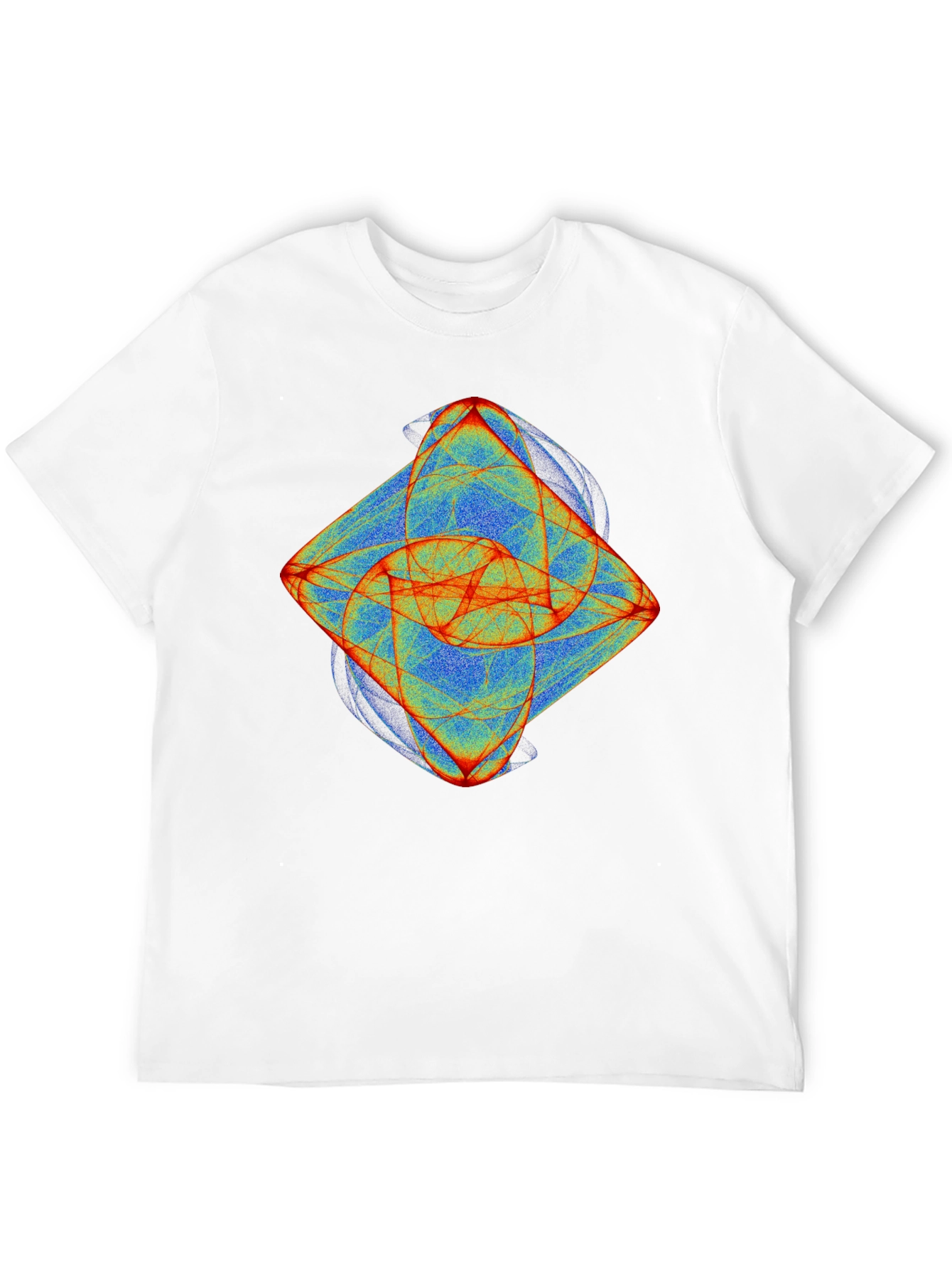 Black Abstract Fractal Graphic Tee - Black Cotton T-Shirt view 12