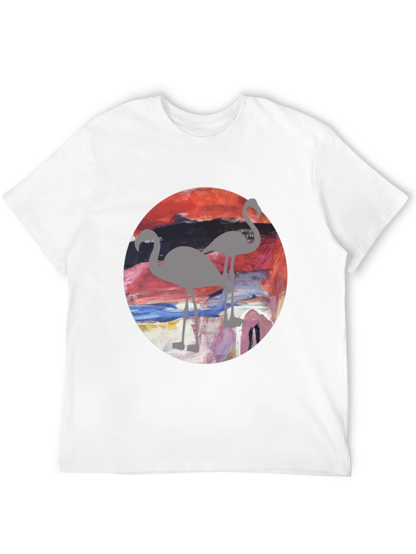 Black Flamingo Sunset Graphic Tee - Stylish Men's T-Shirt view 12