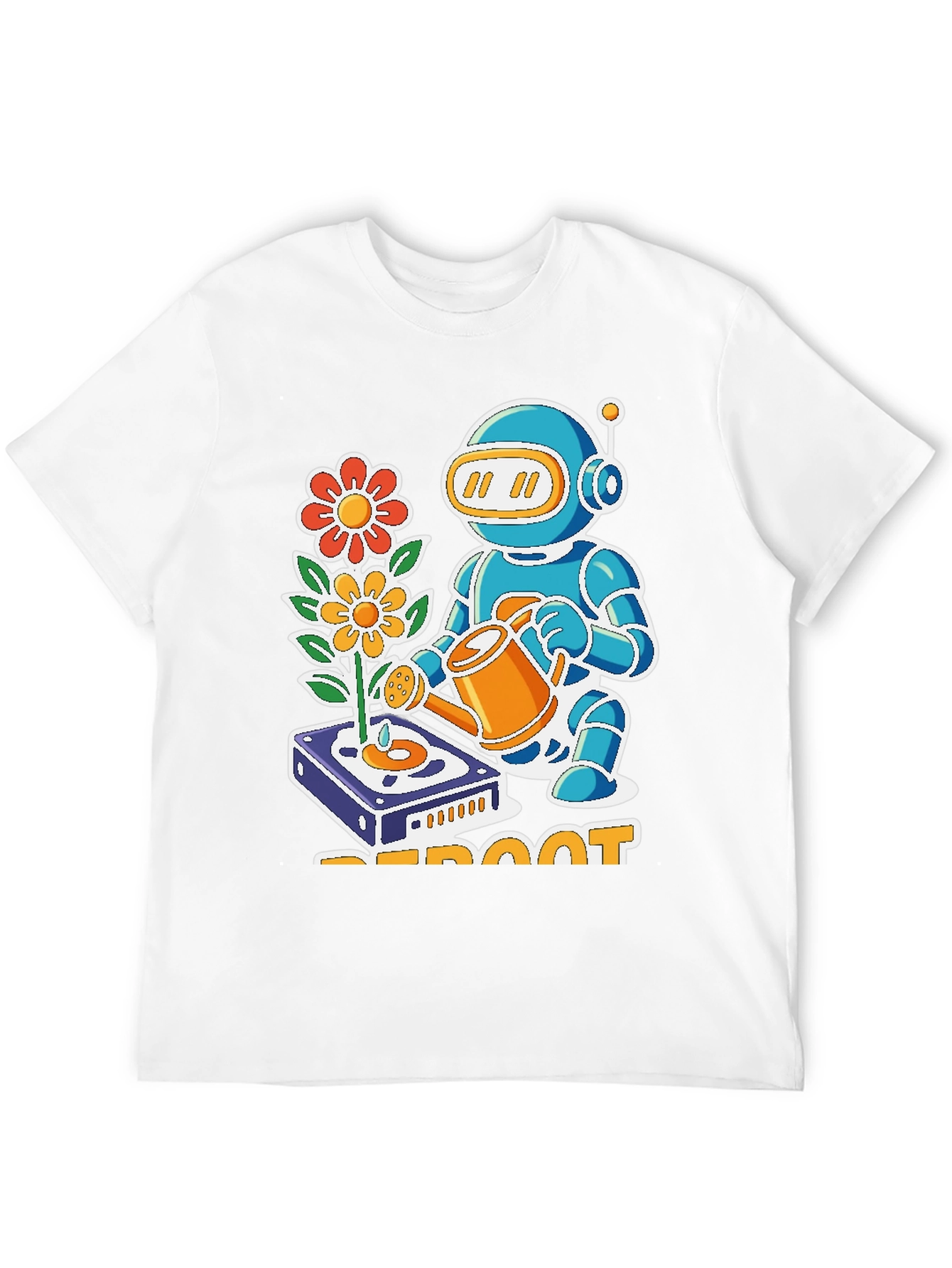 Black Reboot Robot Gardener Graphic T-Shirt - Black view 12