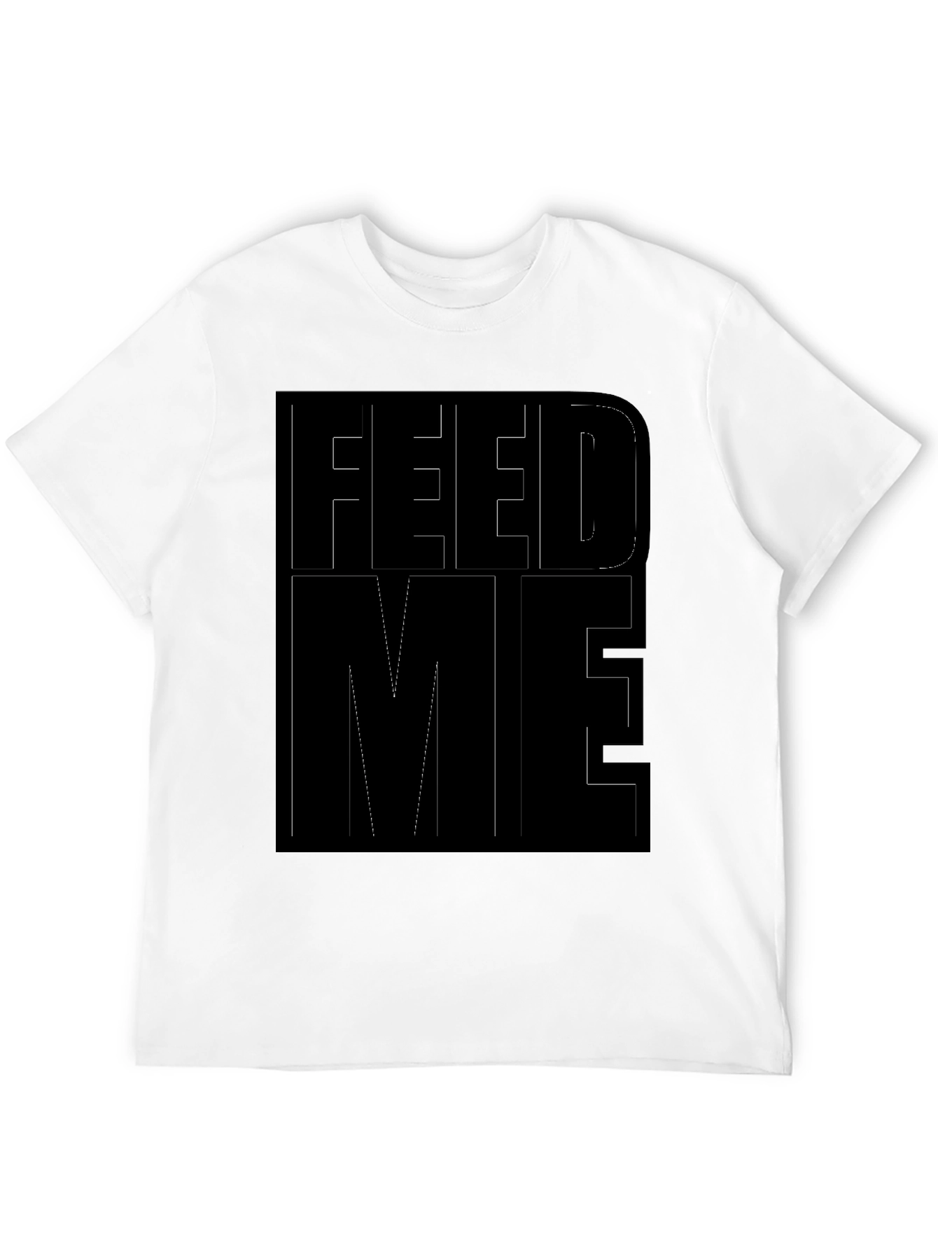 Black Feed Me Graphic Print Black T-Shirt view 12