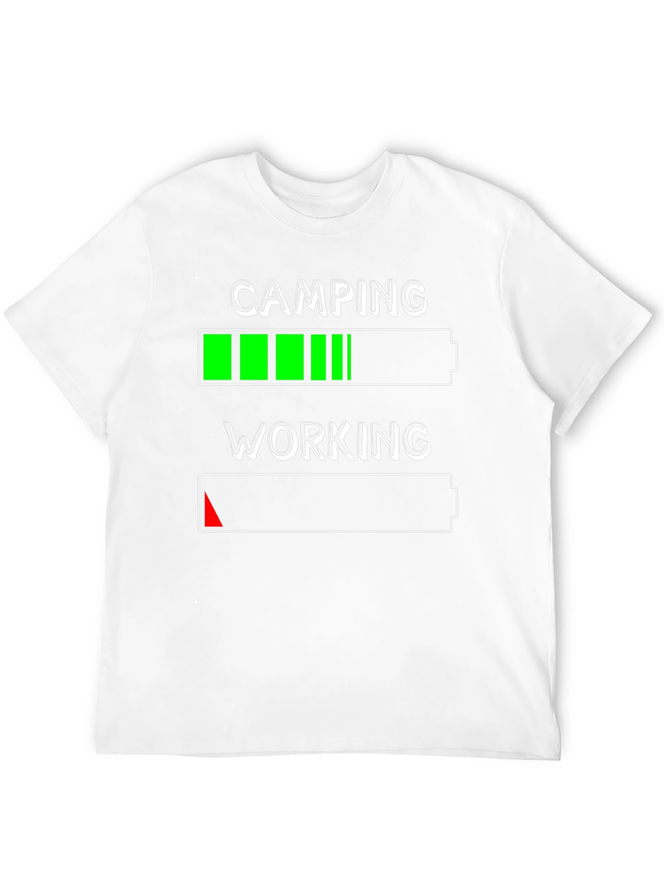 Black Camping Over Working T-Shirt - Battery Life Design view 12