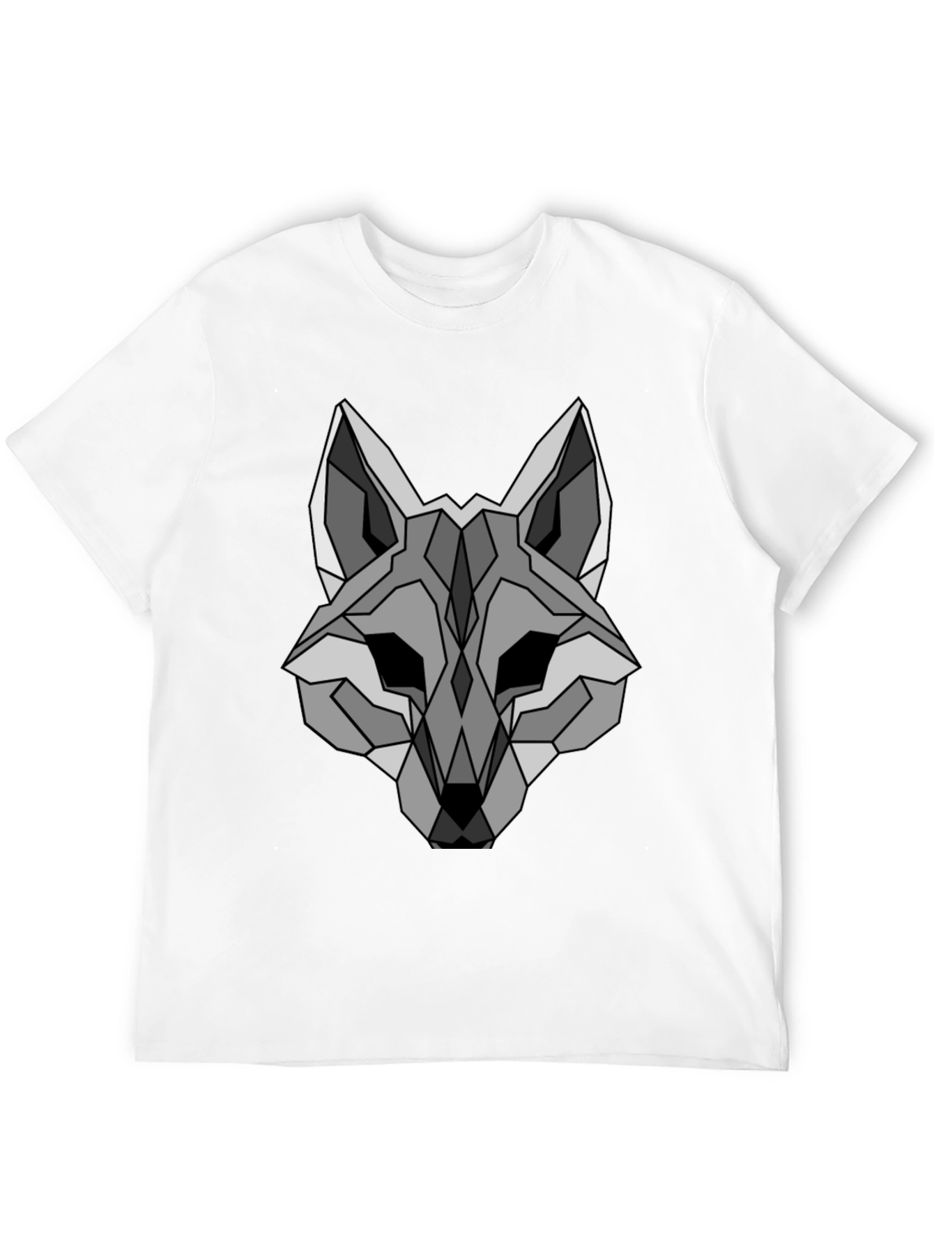 Black Geometric Wolf Graphic T-Shirt - Sleek, Modern Design view 12