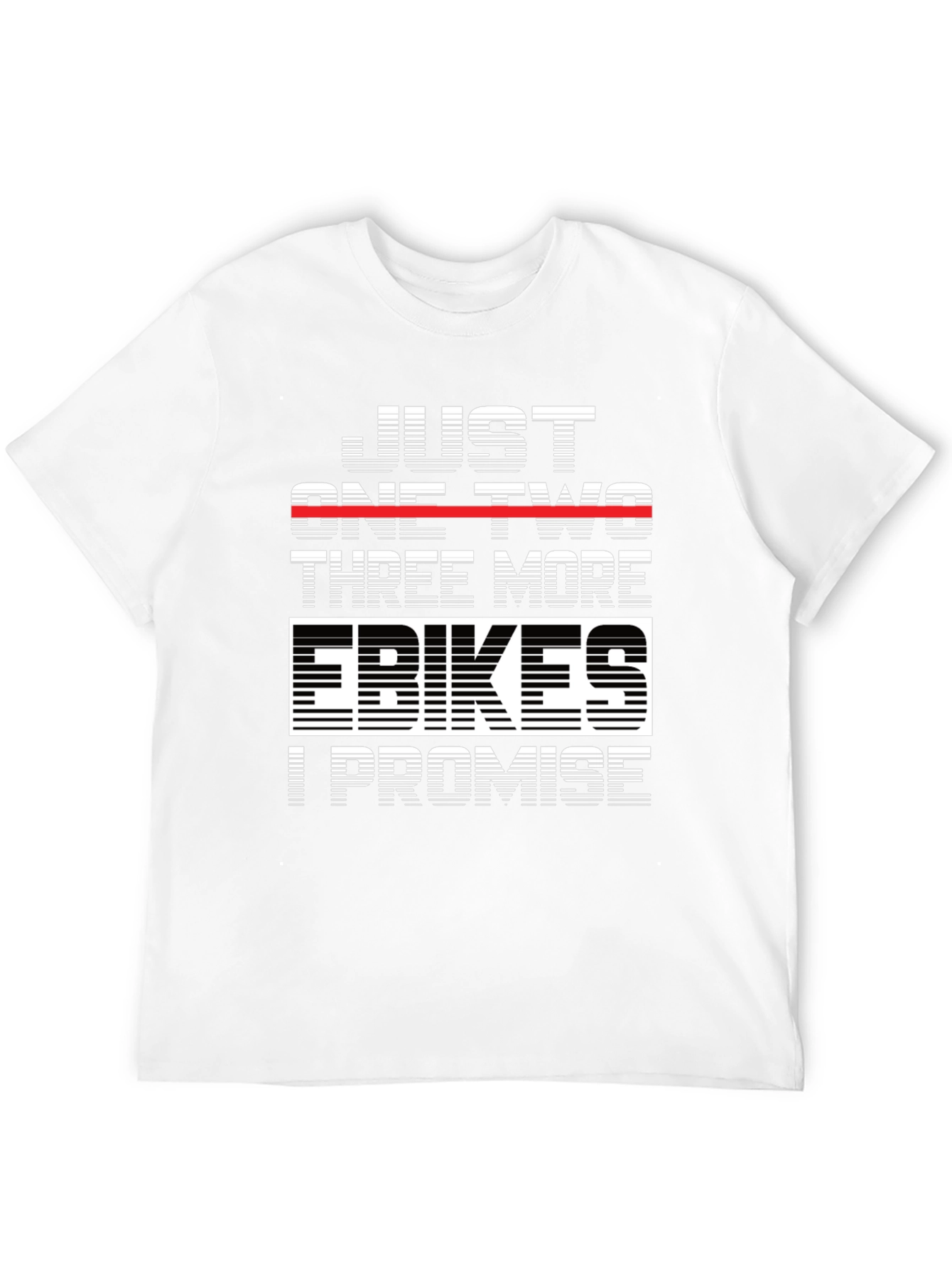 Black Just One Two Three More EBikes T-Shirt view 12