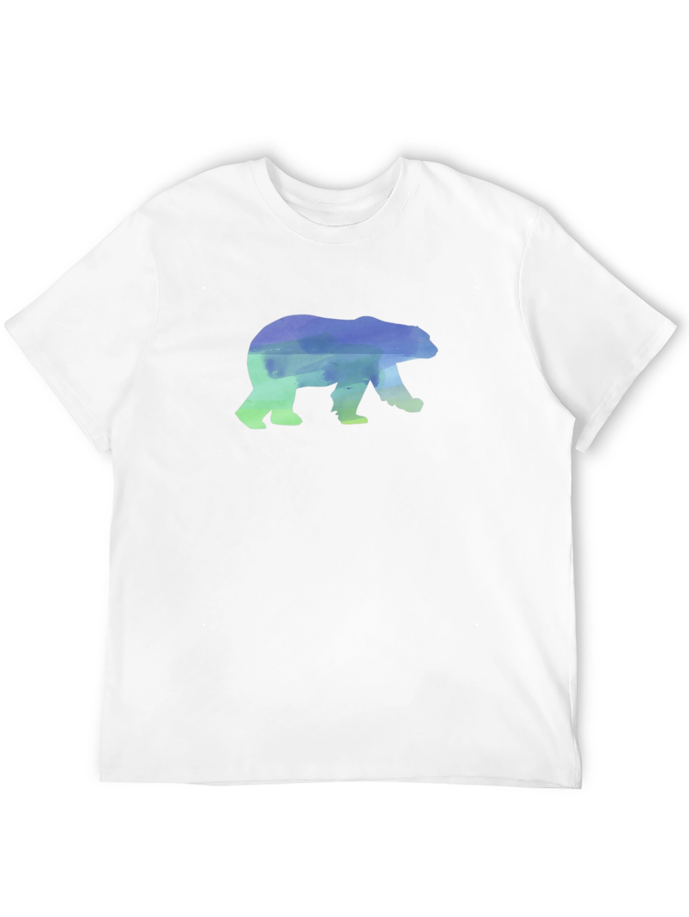 Black Watercolor Bear Graphic Tee - Black Unisex Shirt view 12