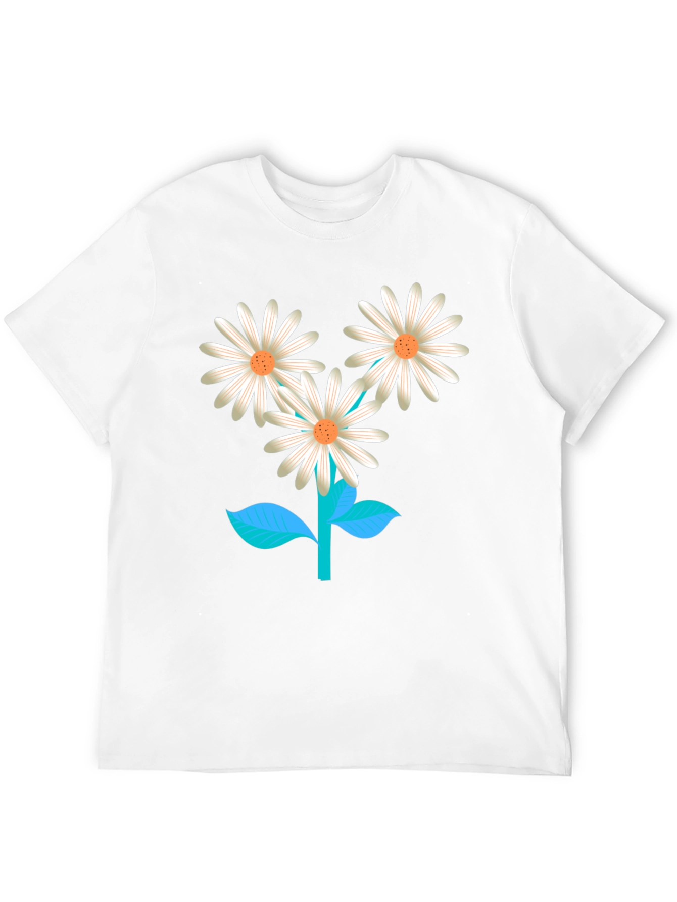 Black Floral Graphic T-Shirt: Daisy Design view 12