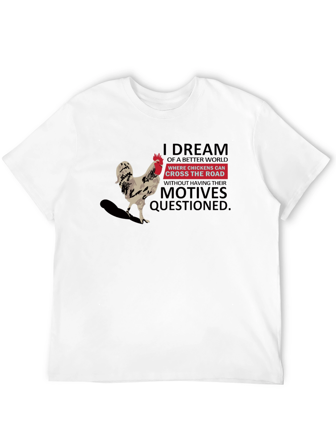 Black Chicken Cross Road T-Shirt: Dream World view 12