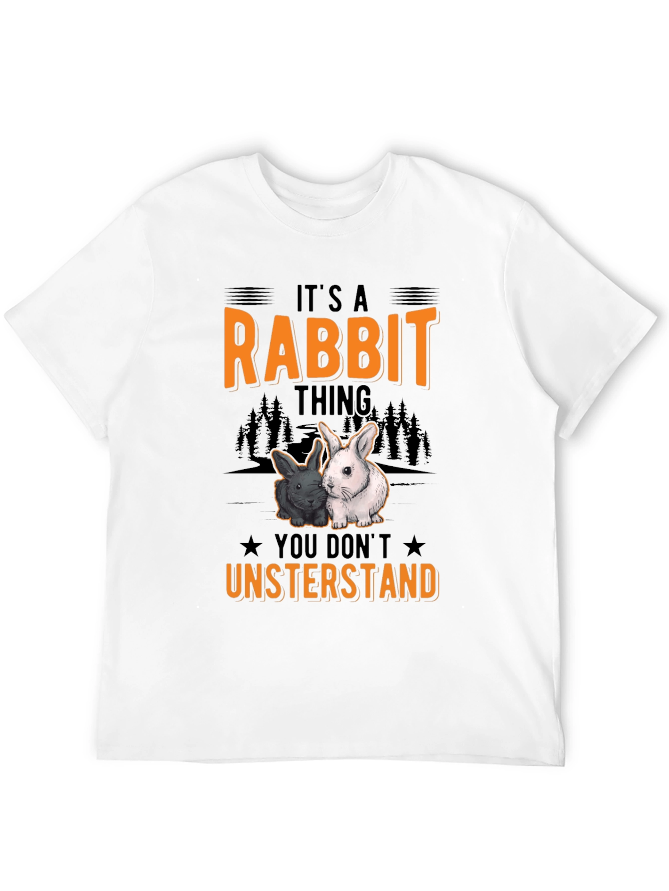 Black Rabbit Thing T-Shirt - Cute Bunny Tee view 12