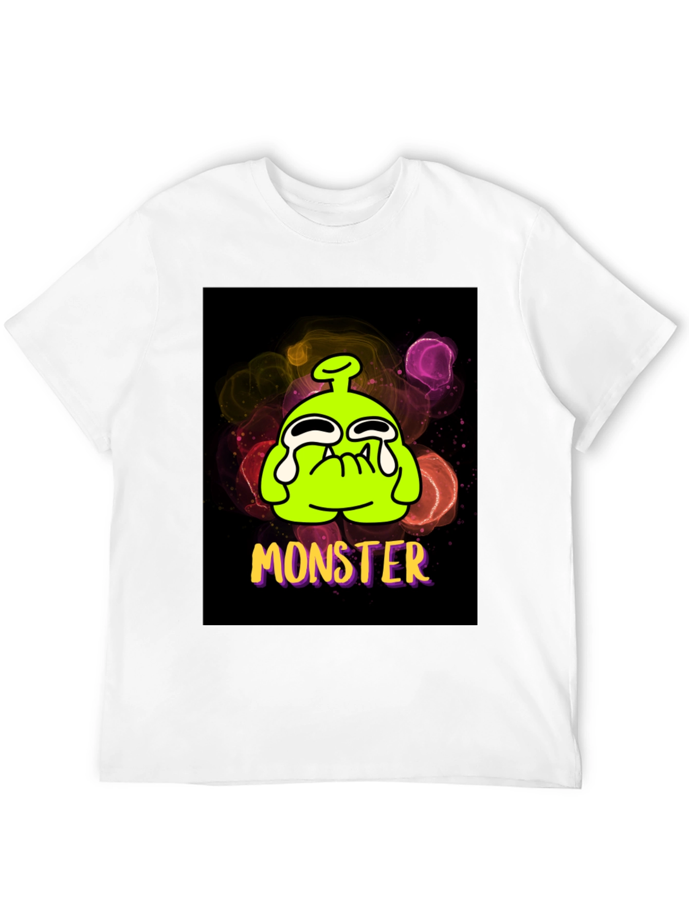 Black Monster Graphic Tee - Funny Cartoon Alien T-Shirt view 12